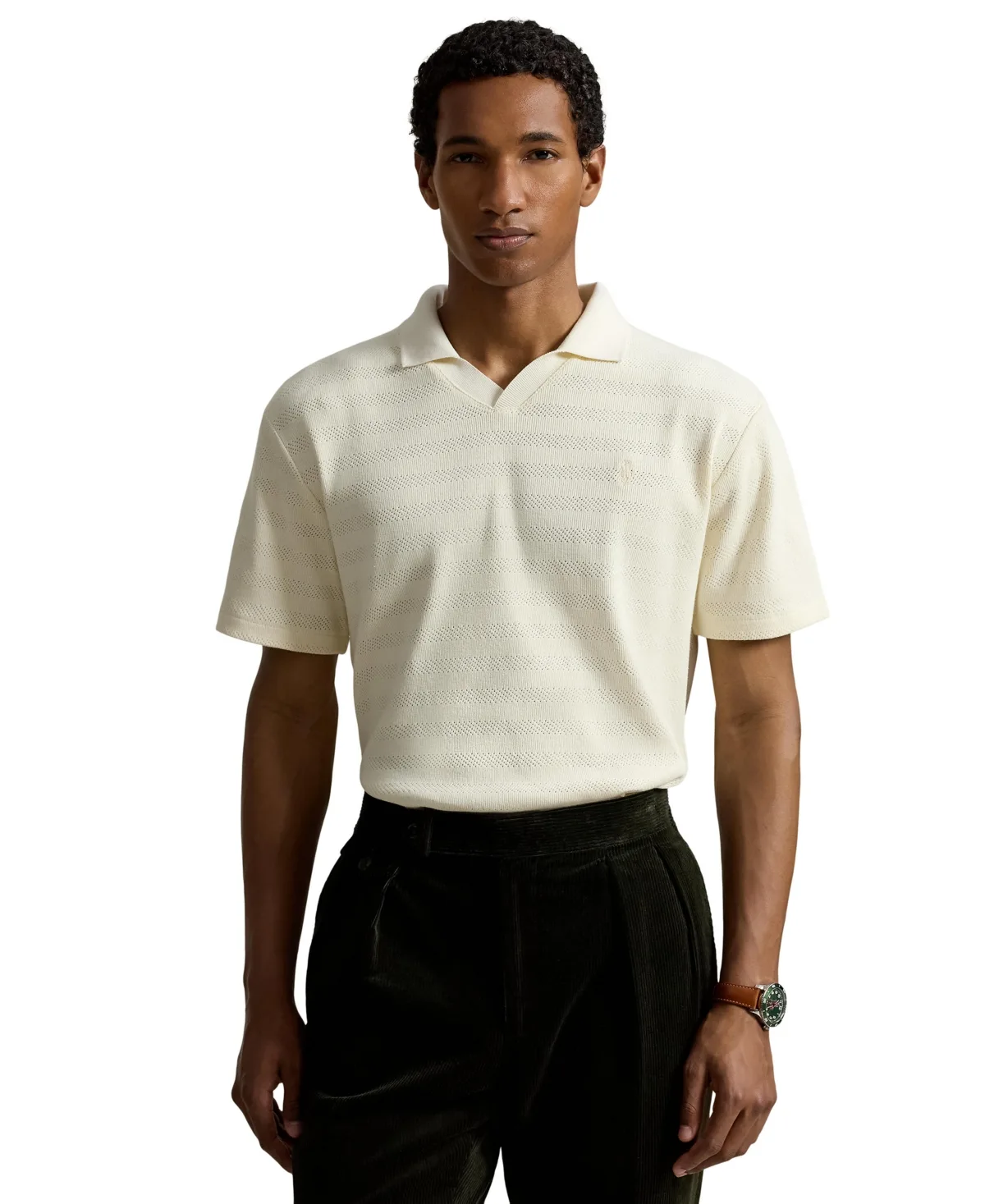 Pointelle-Ribbed Regular-Fit Polo Shirt by Polo Ralph Lauren
