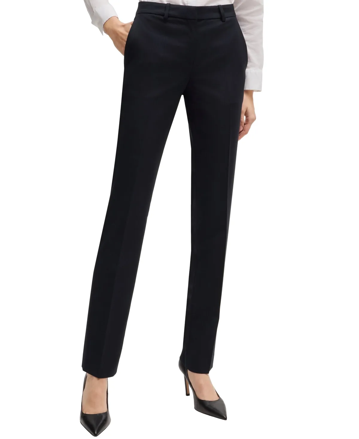 Boss by Hugo Boss Virgin Wool Regular-Fit High-Rise Pants by Hugo Boss
