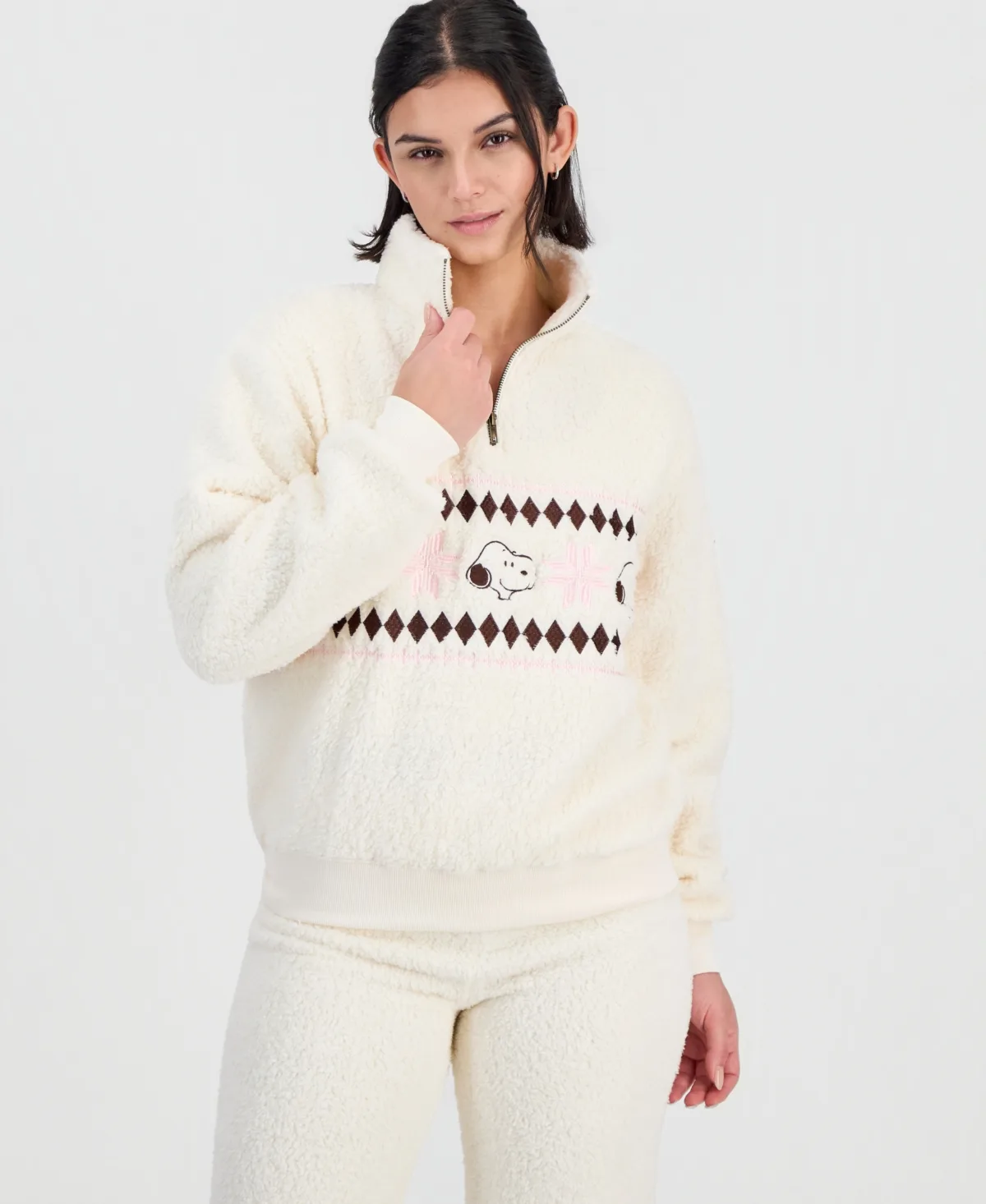 Snoopy Sherpa Quarter-Zip Pullover by Grayson Threads the Label