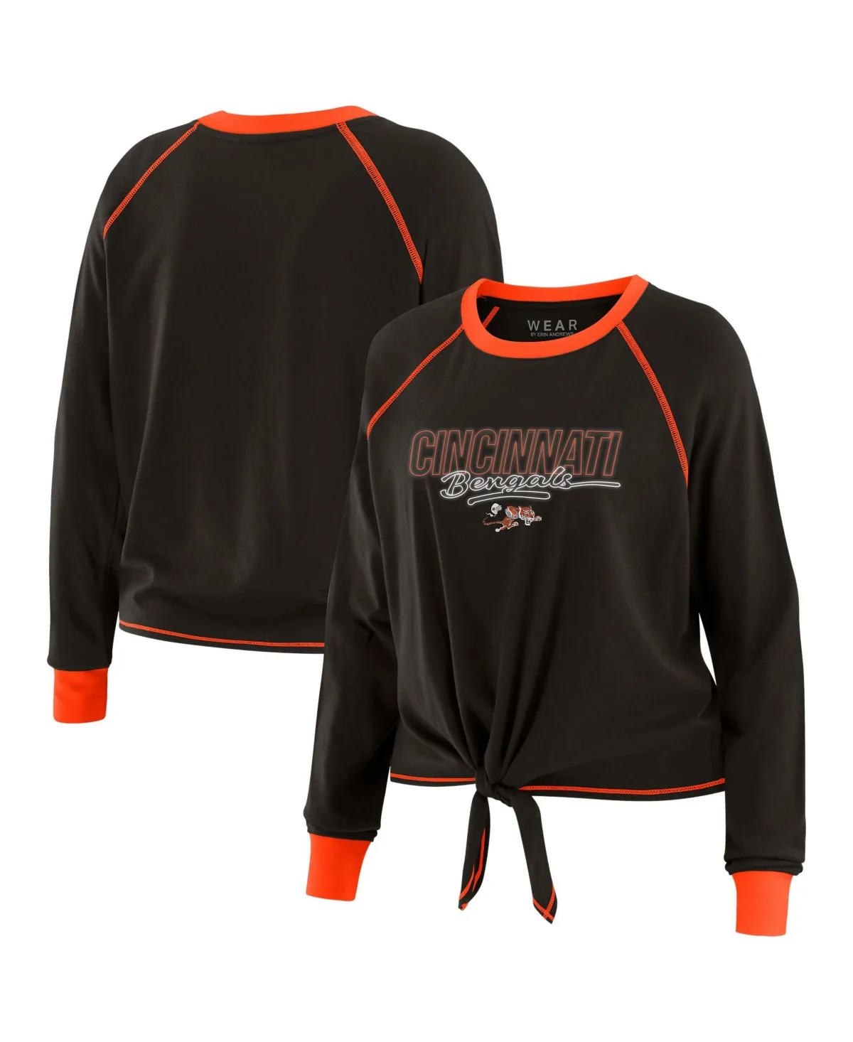 Cincinnati Bengals Tie-Front Long-Sleeve Raglan T-Shirt by Wear by Erin Andrews