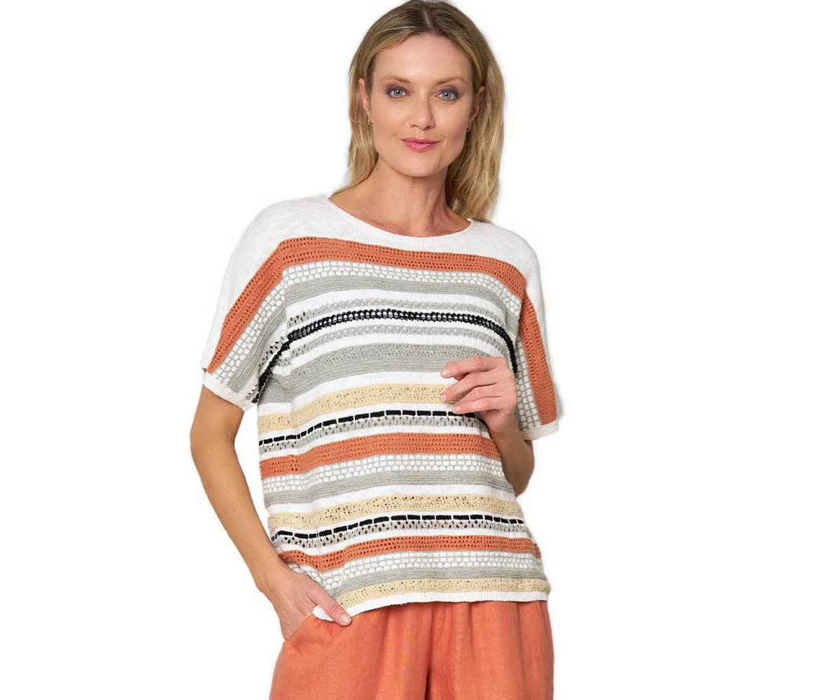 Short Sleeve Sweater Simply Striking Pullover by Stella Carakasi