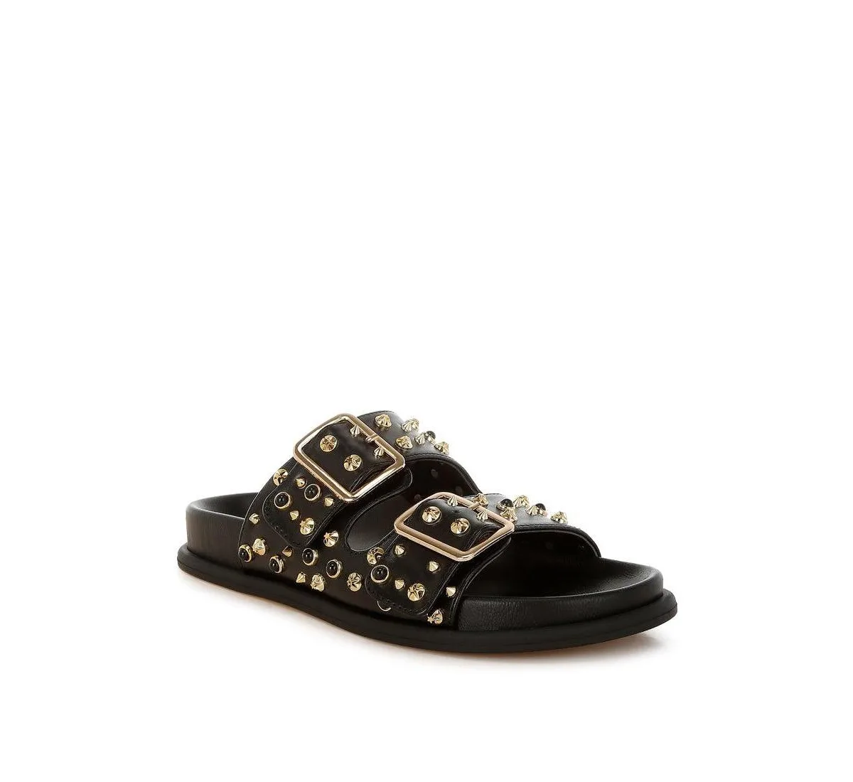 Jayata Metallic Stud Embellished Sliders