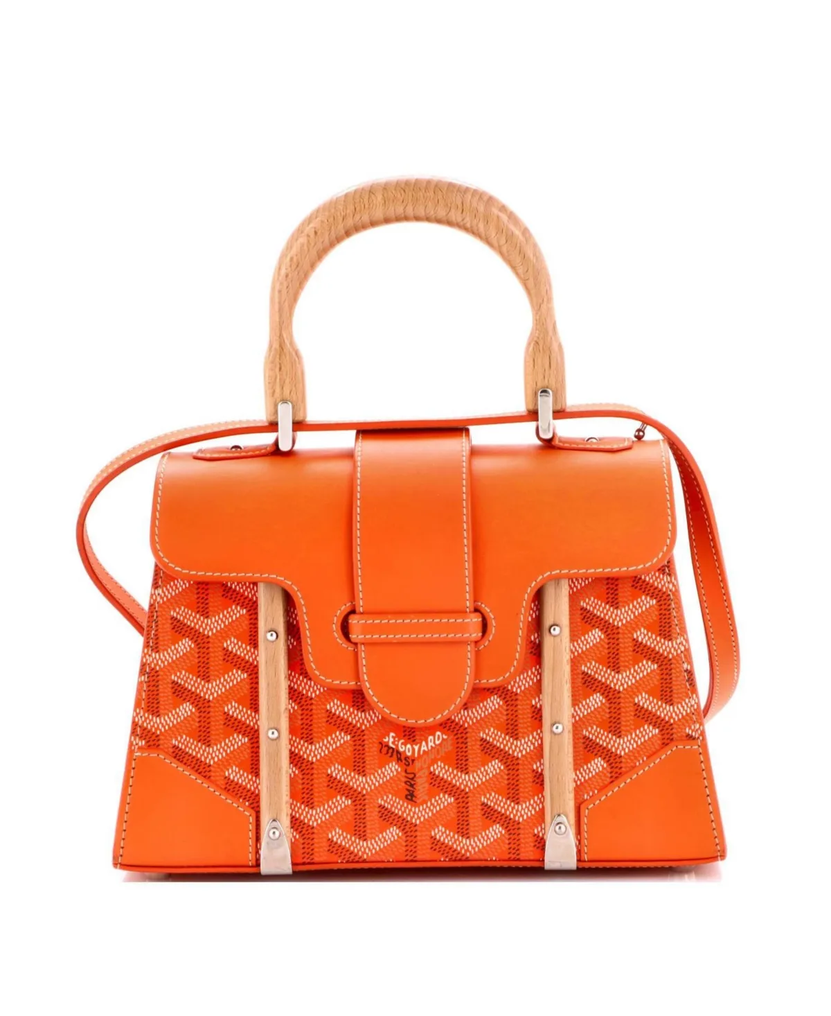 Pre-Owned Goyard Mini Structured Saigon Top Handle Bag Coated Canvas with Leather