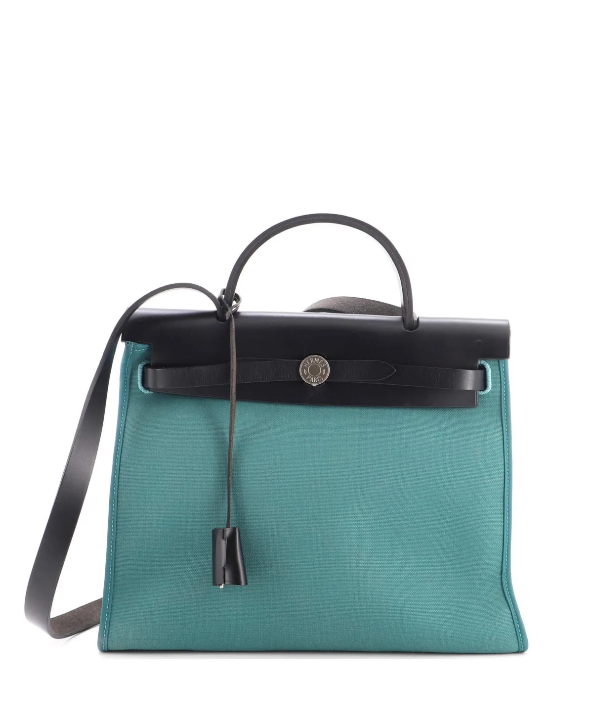 Pre-Owned Hermes 31 Herbag Zip Leather and Toile by Hermes