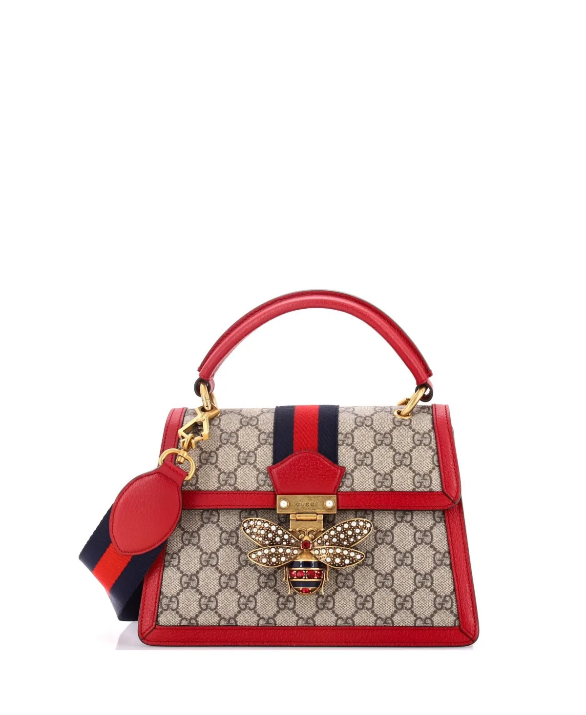 Pre-Owned Gucci Small Queen Margaret Top Handle Bag GG Coated Canvas with Leather by Gucci