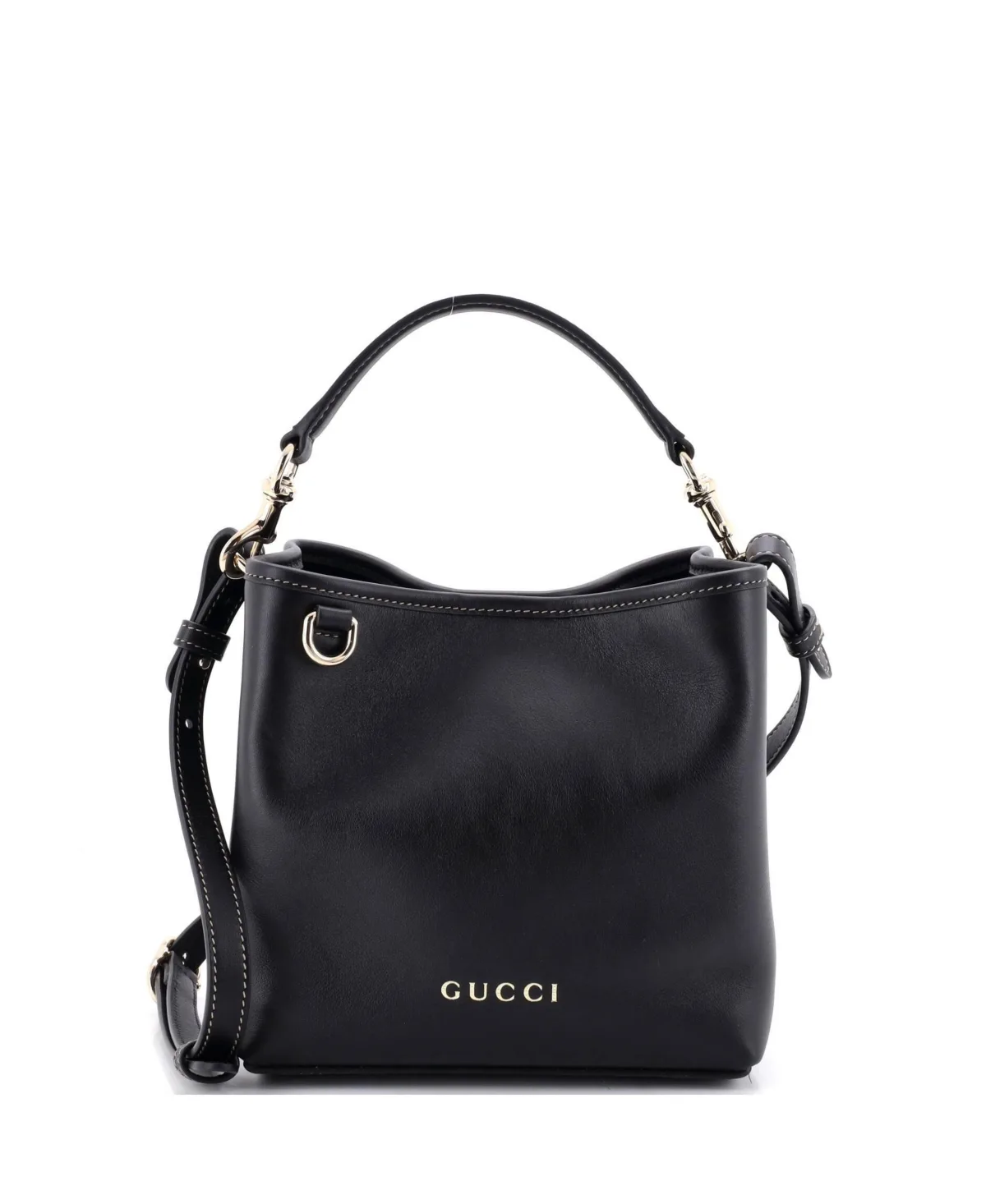 Pre-Owned Gucci Gg Emblem Leather Crossbody Bucket Bag by Gucci