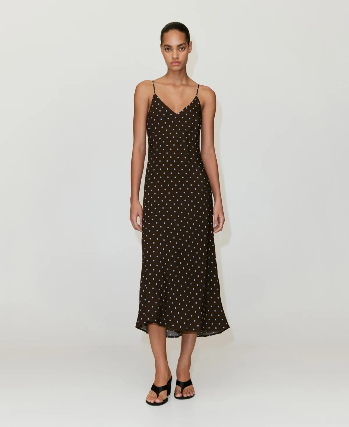 Floral Midi Thin-Strap V-Neck Dress