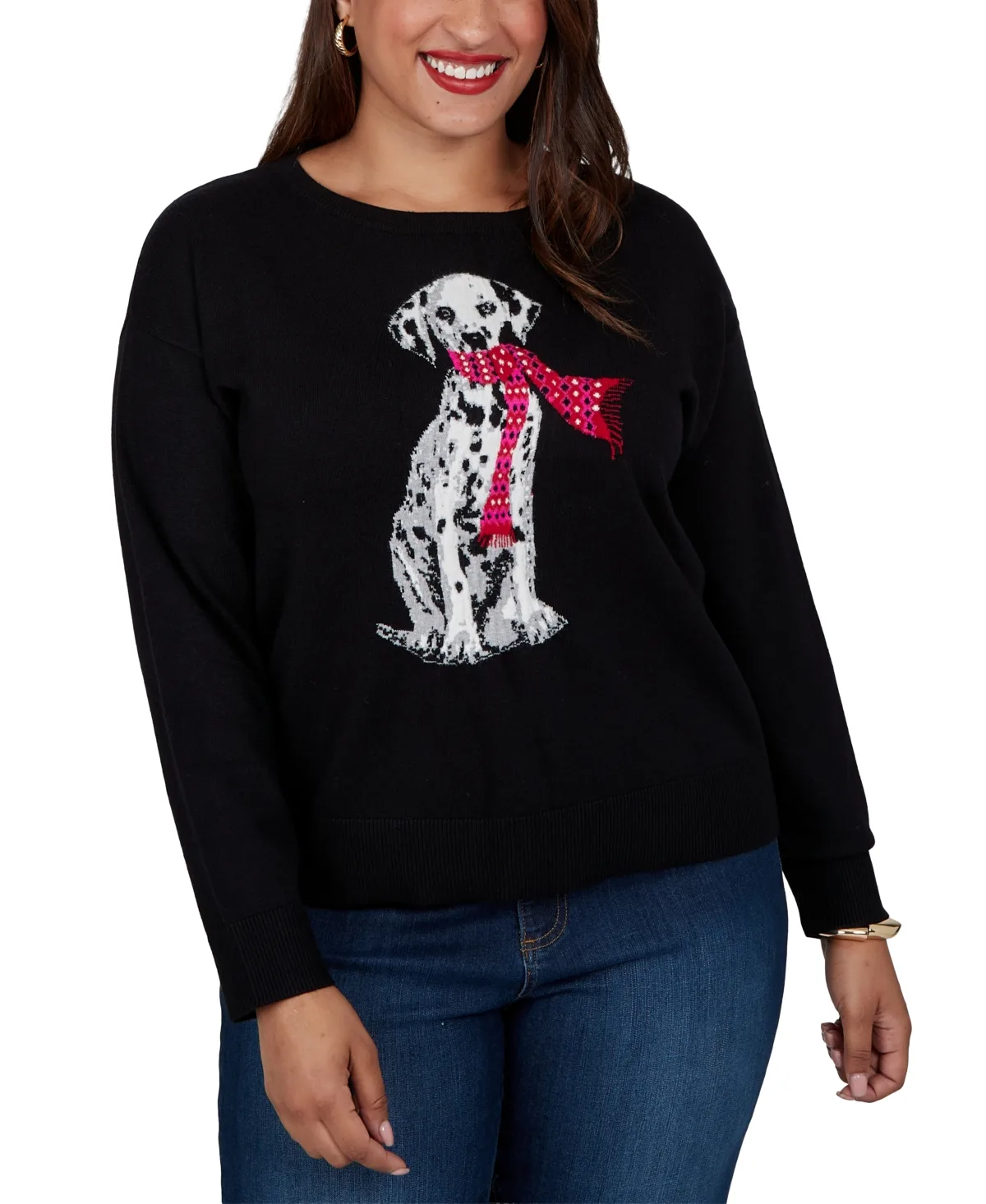 Dalmatian Crewneck Long-Sleeve Sweater by Ruby Rd