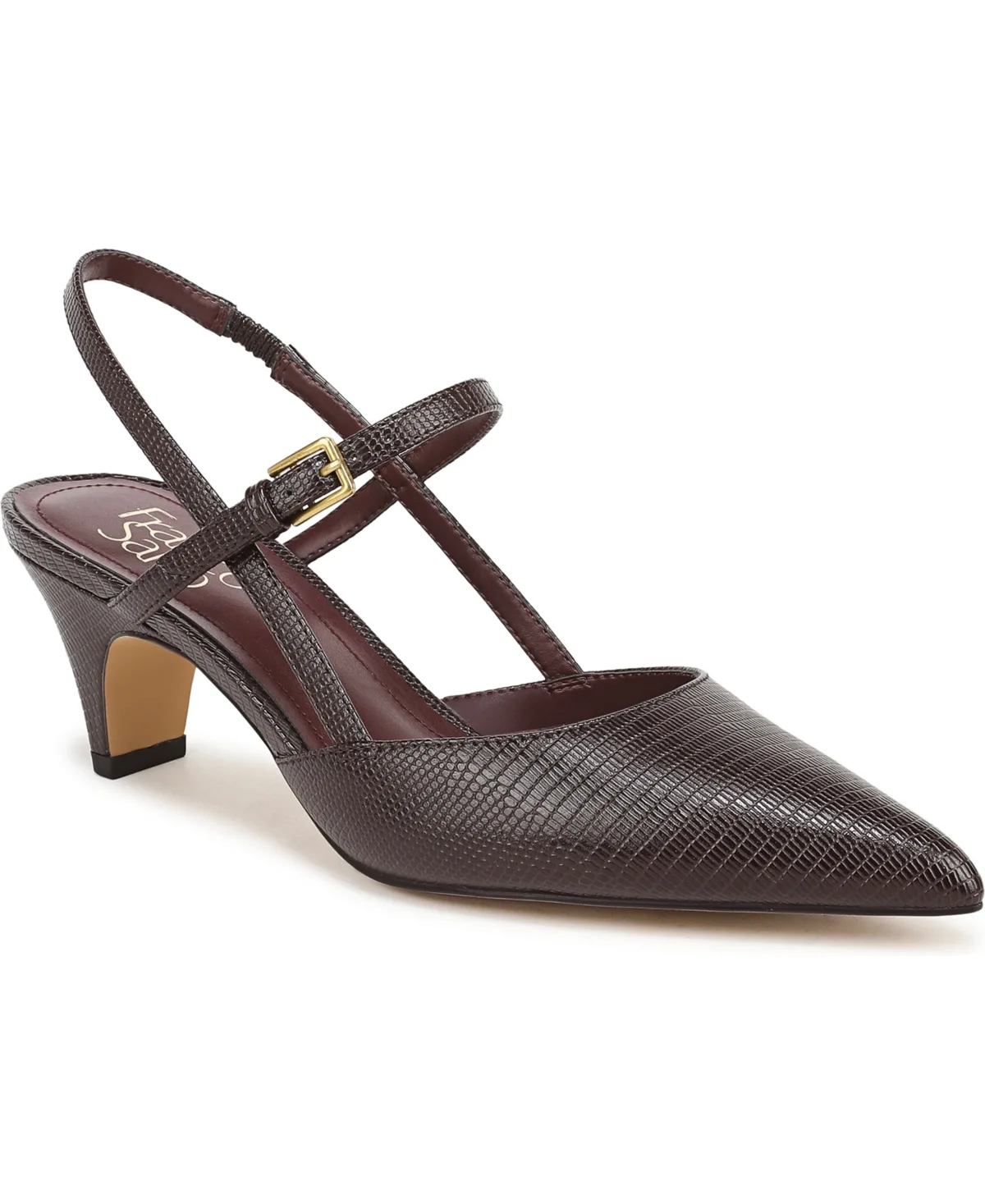 Mattea Faux Leather Pointed Toe Slingback Pumps