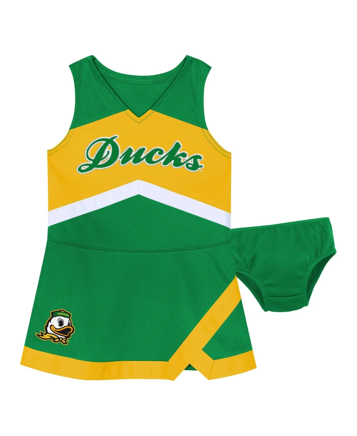 Oregon Ducks Cheer Captain V-Neck Dress and Bloomers, 2-Piece Set by Outerstuff