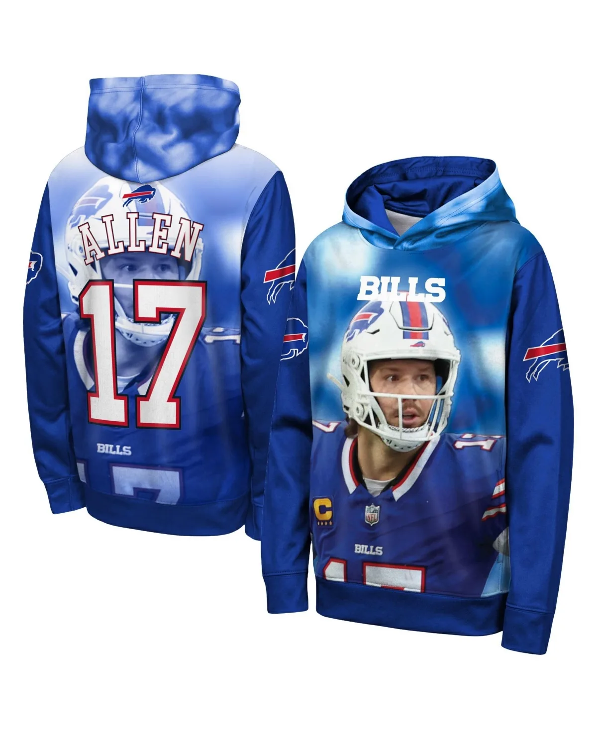 Buffalo Bills Josh Allen Peak Performance Long-Sleeve Pullover Hoodie by Outerstuff