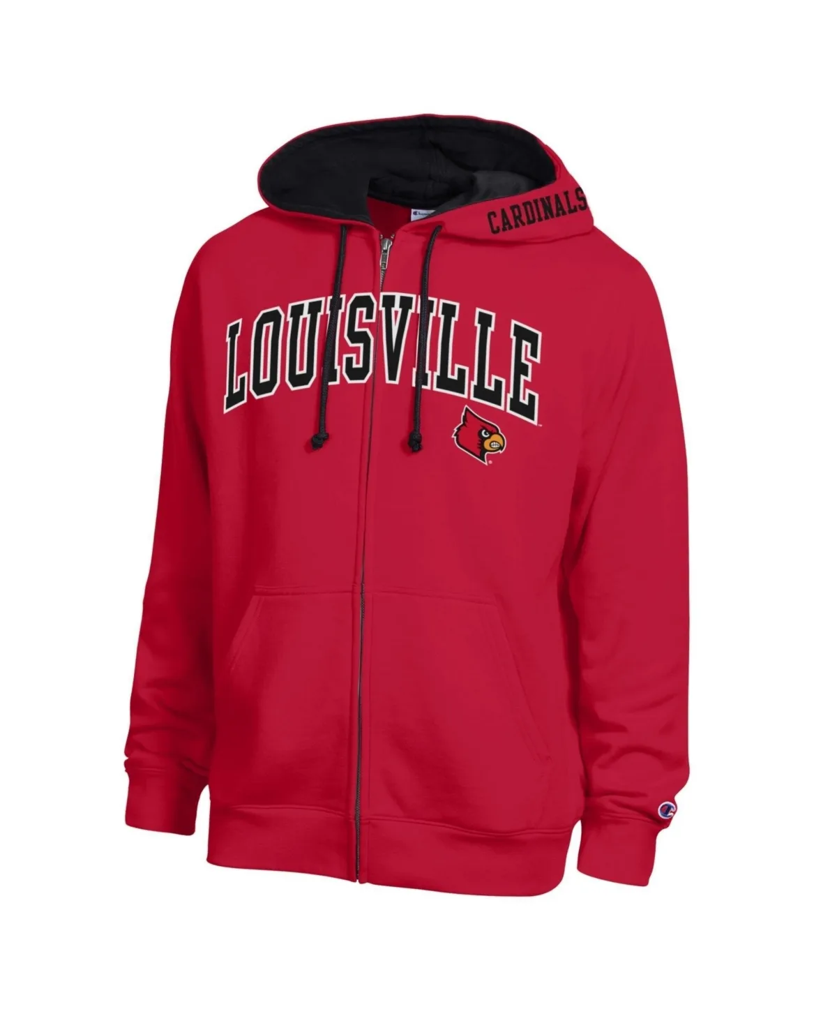 Louisville Cardinals Arch Logo Full-Zip Fleece Hoodie by Champion