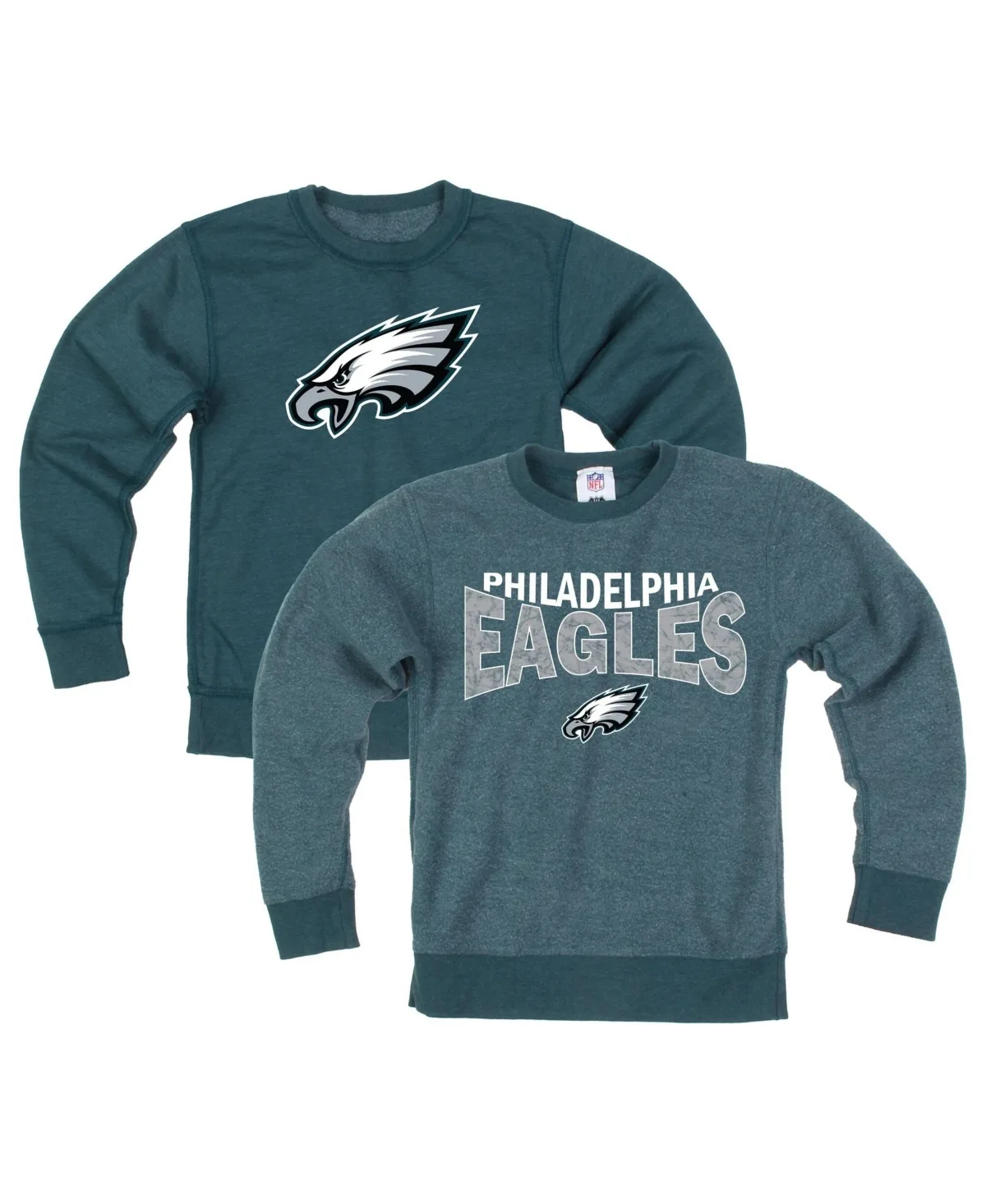 Philadelphia Eagles Reversible Rib-Knit Pullover Sweatshirt by Wes & Willy