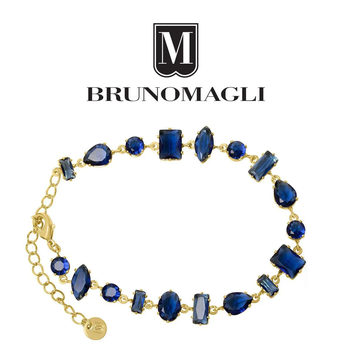 Crystal Gold-Tone Renata Adjustable Chain-Link Bracelet by Bruno Magli