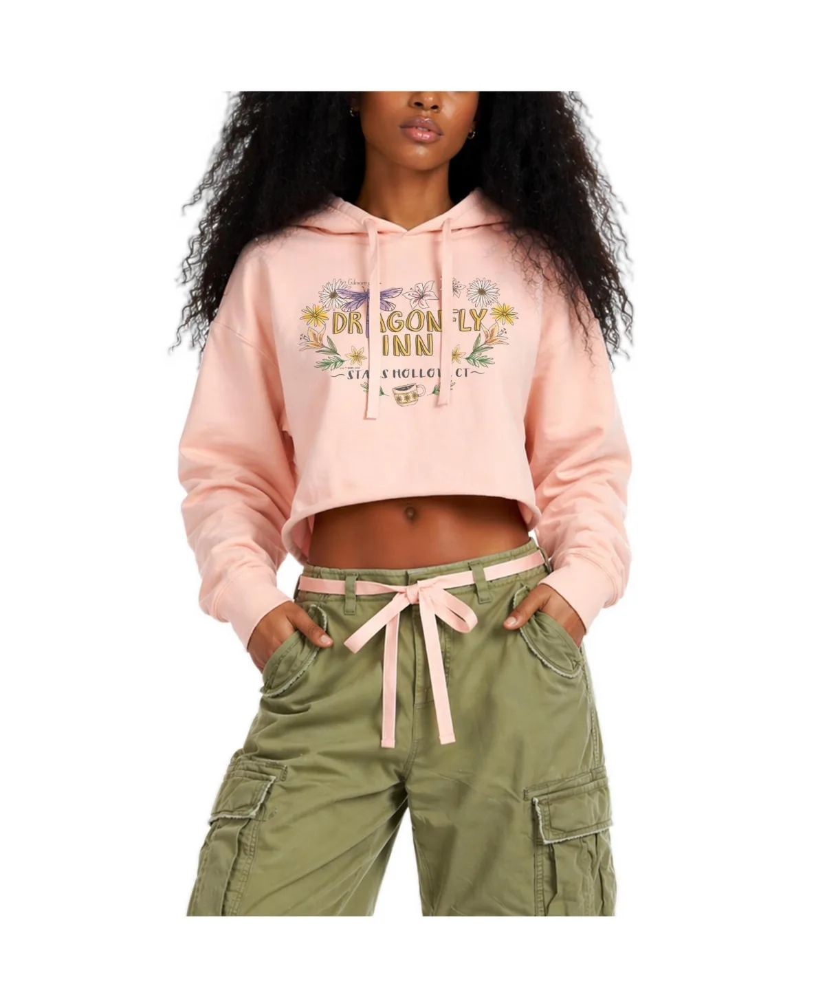 Dragonfly Inn Cropped Graphic Hoodie by Gilmore Girls