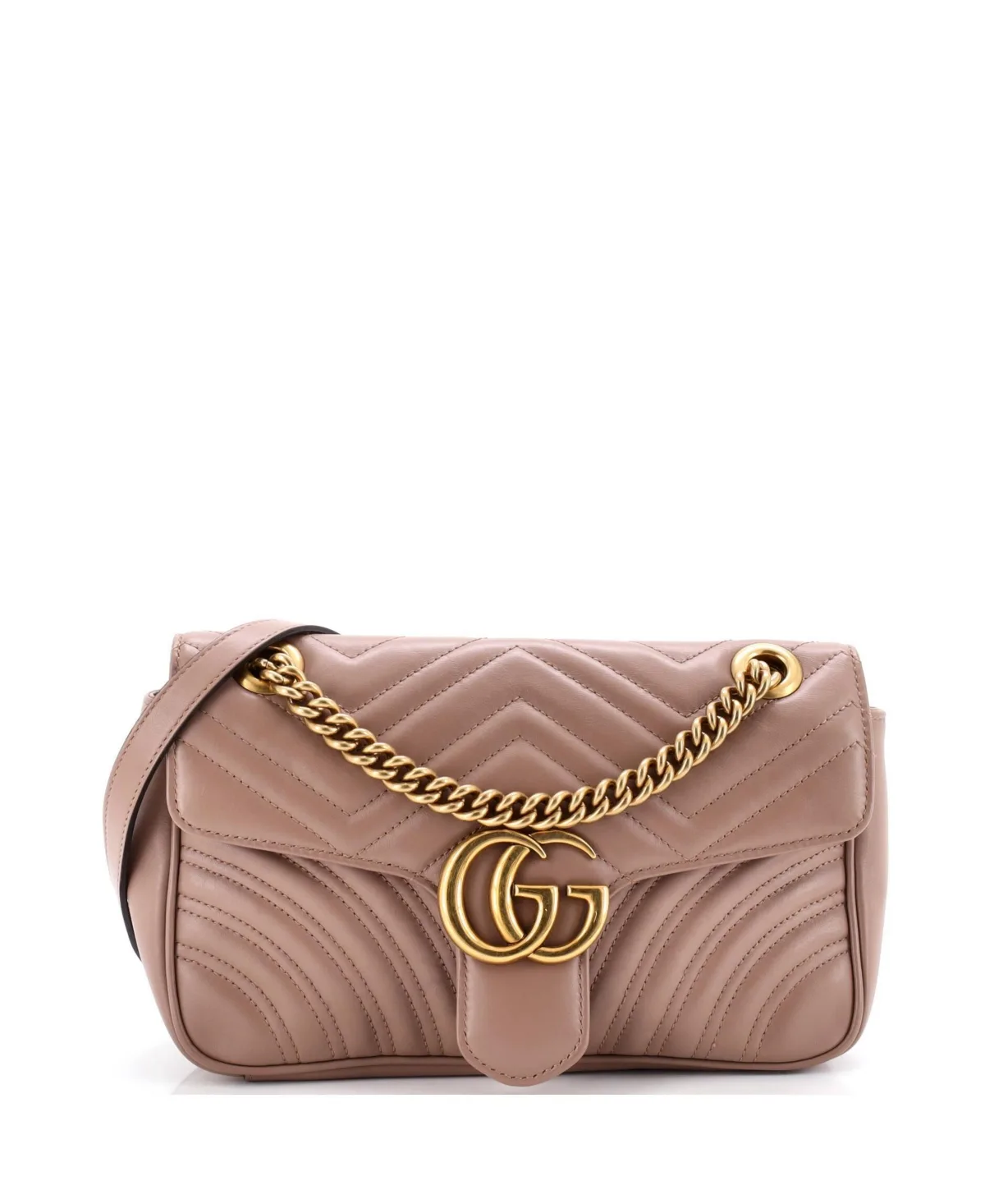 Pre-Owned Gucci Medium Gg Marmont Flap Bag Matelasse Leather by Gucci
