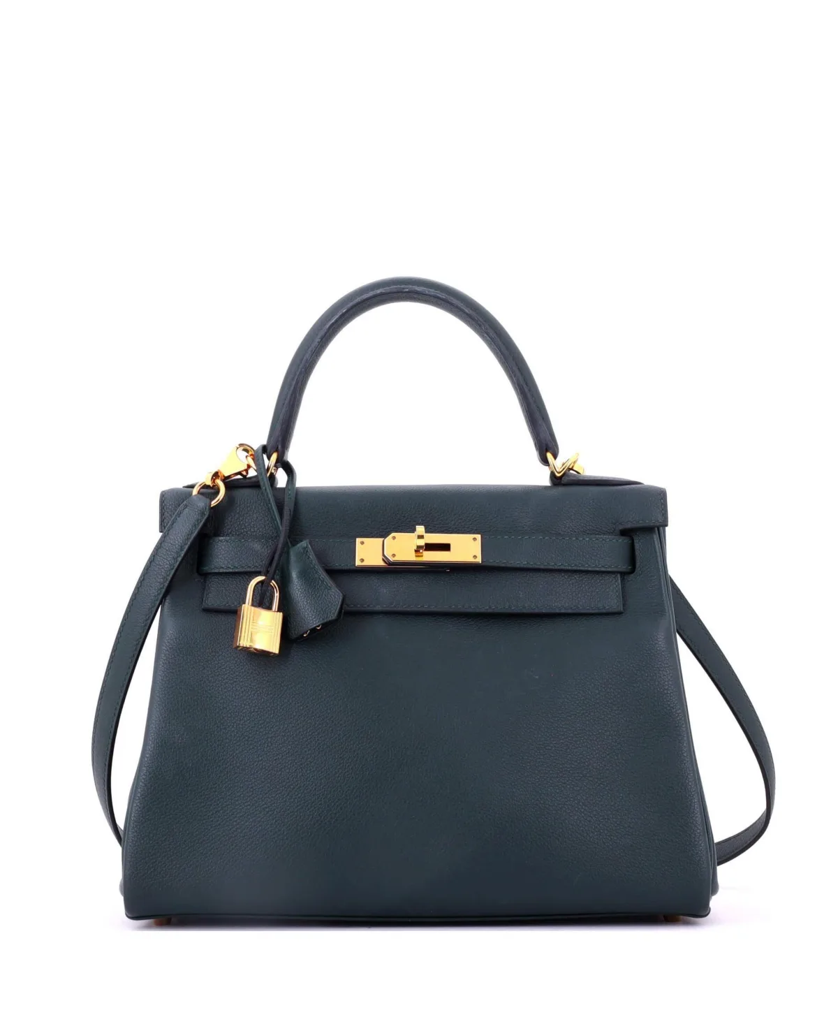 Pre-Owned Kelly 28 Handbag Evercolor with Gold Hardware by Hermes