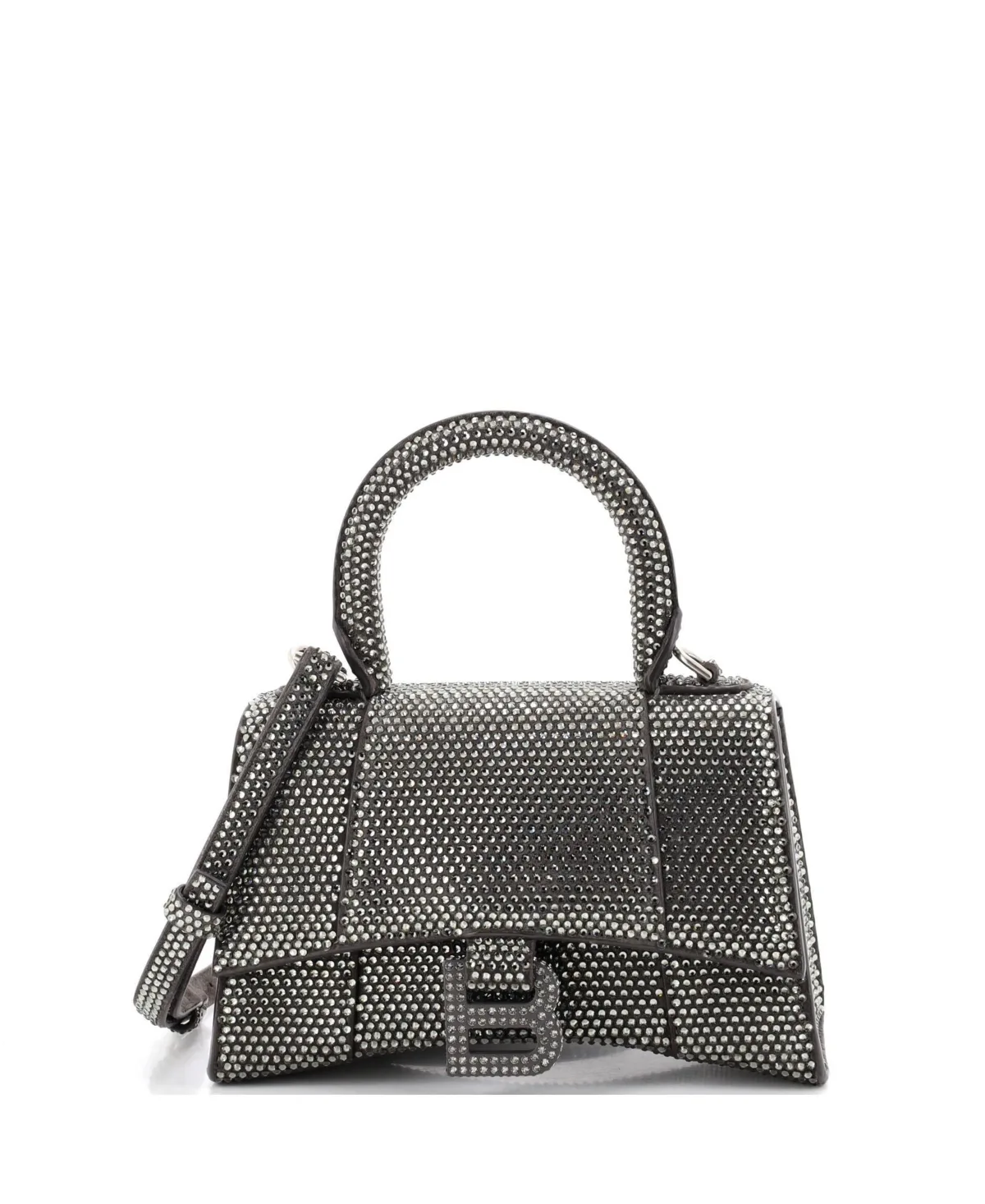 Pre-Owned Xs Hourglass Top Handle Bag Suede with Crystals