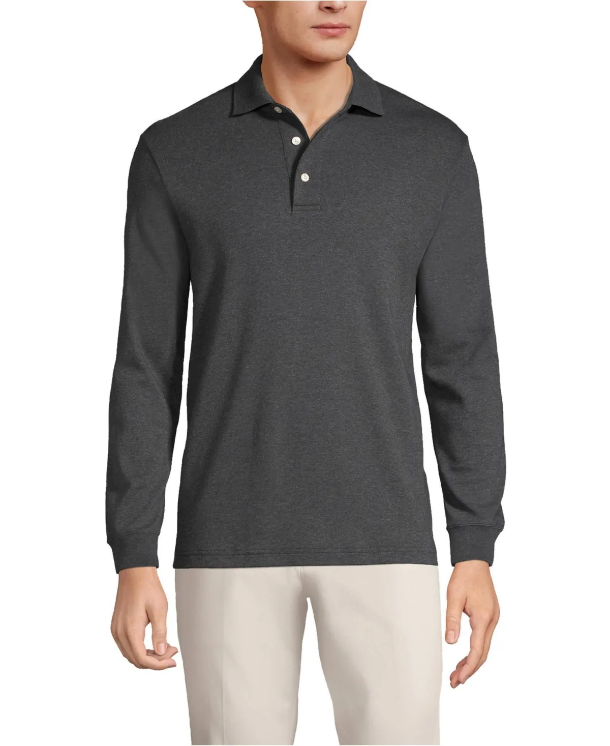 Long Sleeve Super Soft Supima Polo Shirt by Lands' End