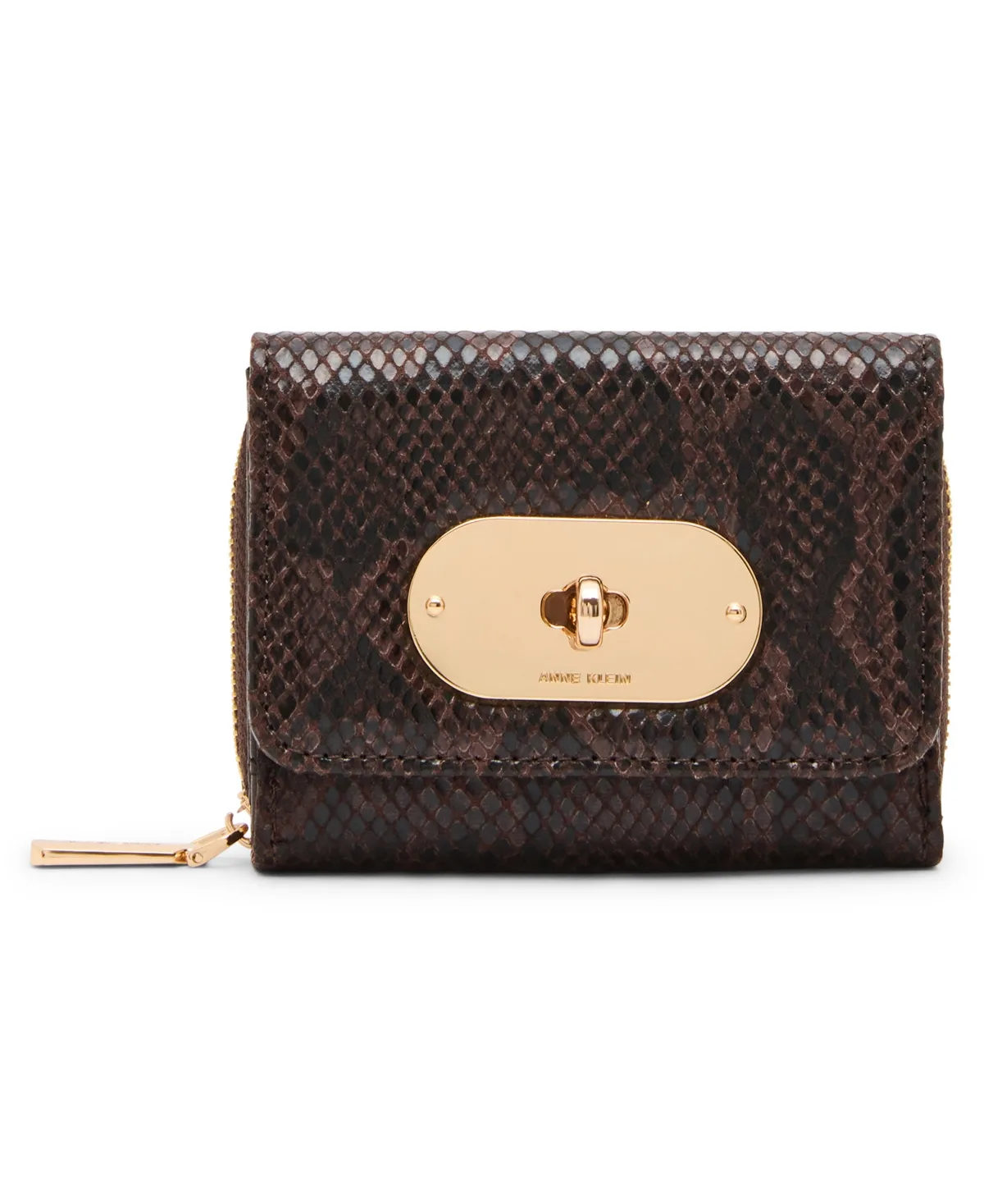 Oval Turn-Lock Flap Trifold Wallet by Anne Klein