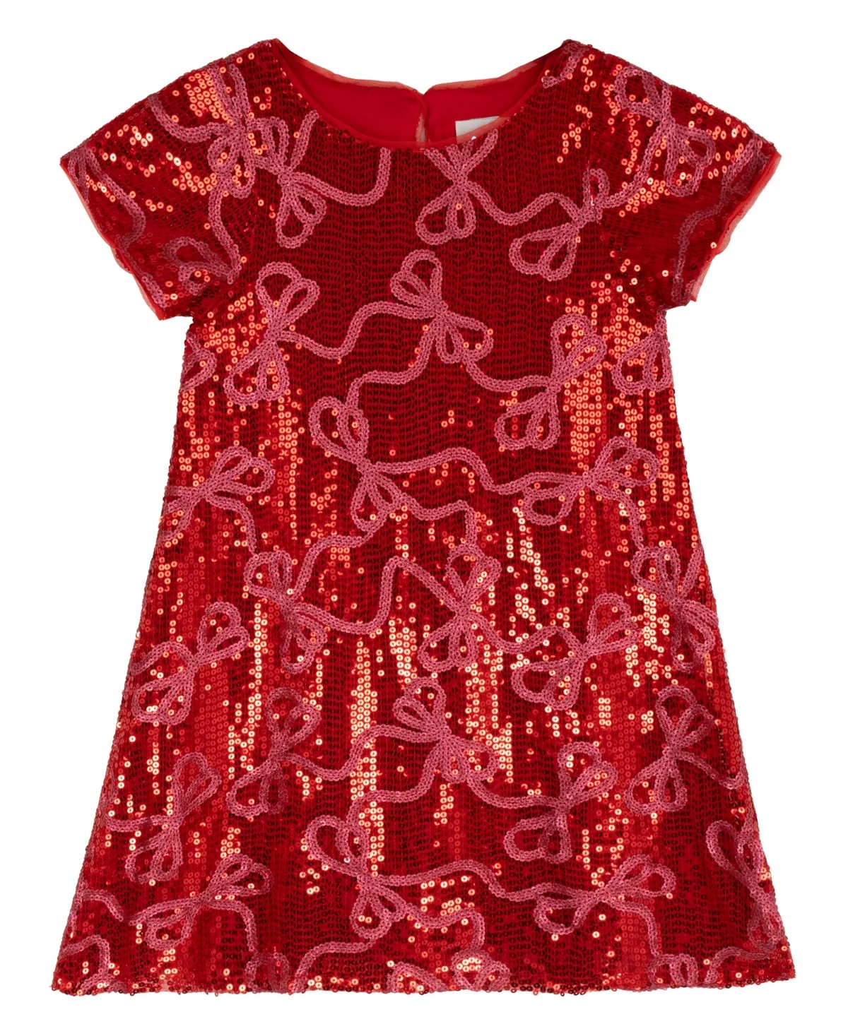 A-Line Bow Sequin T-Shirt Dress by Rare Editions