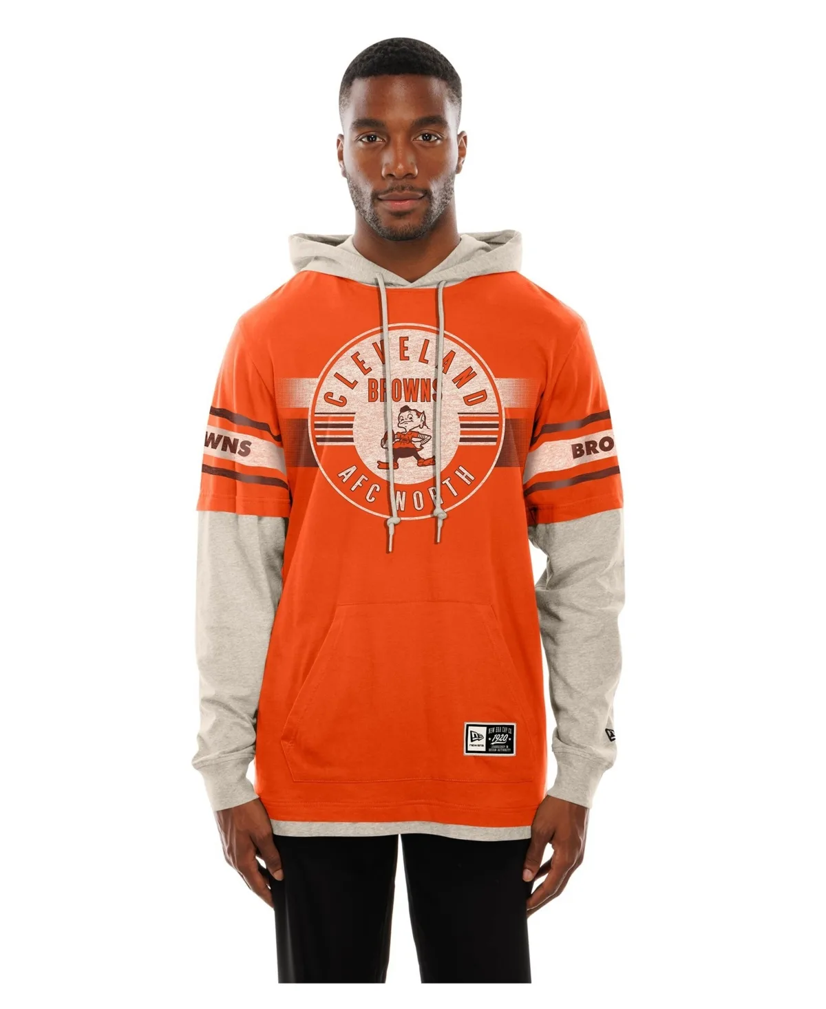 Cleveland Browns Hooded Long-Sleeve T-Shirt by New Era