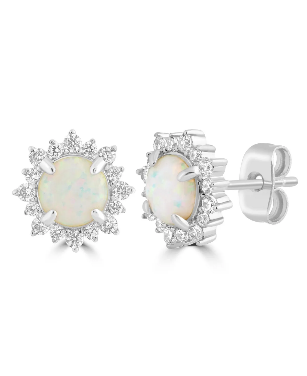 Opal Halo Cubic Zirconia Studs by Simona