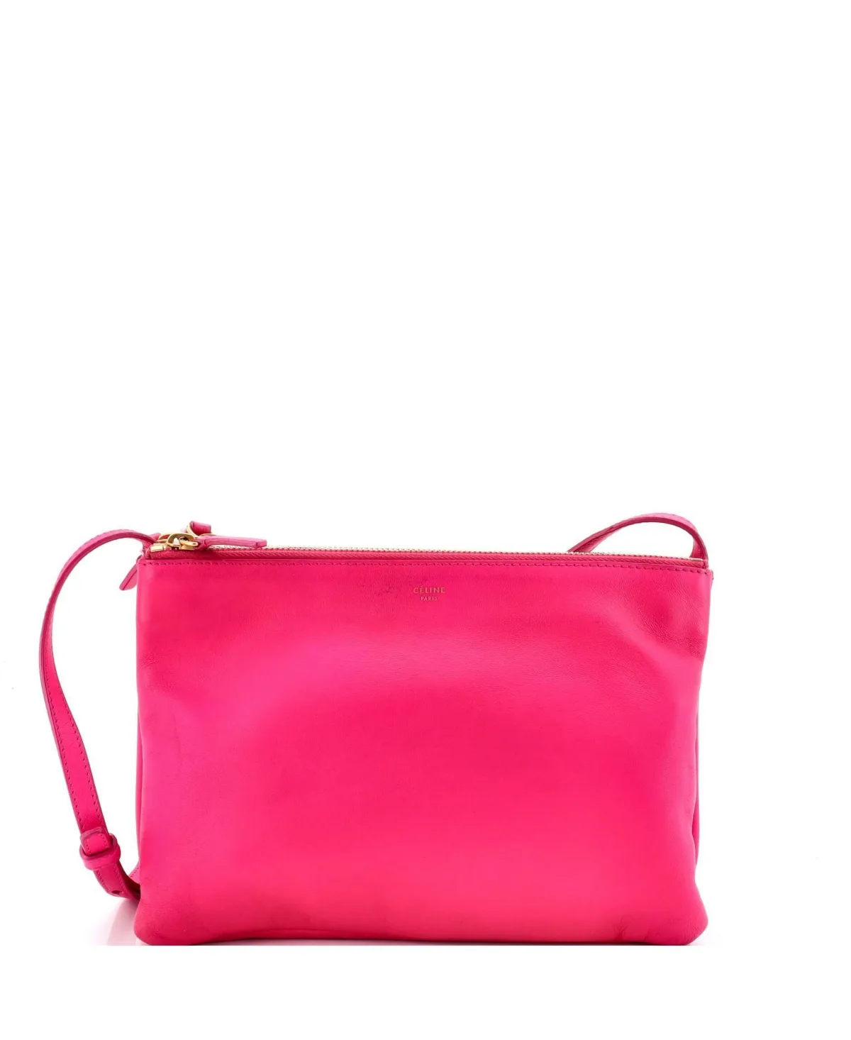 Pre-Owned Large Trio Crossbody Bag Leather by Celine
