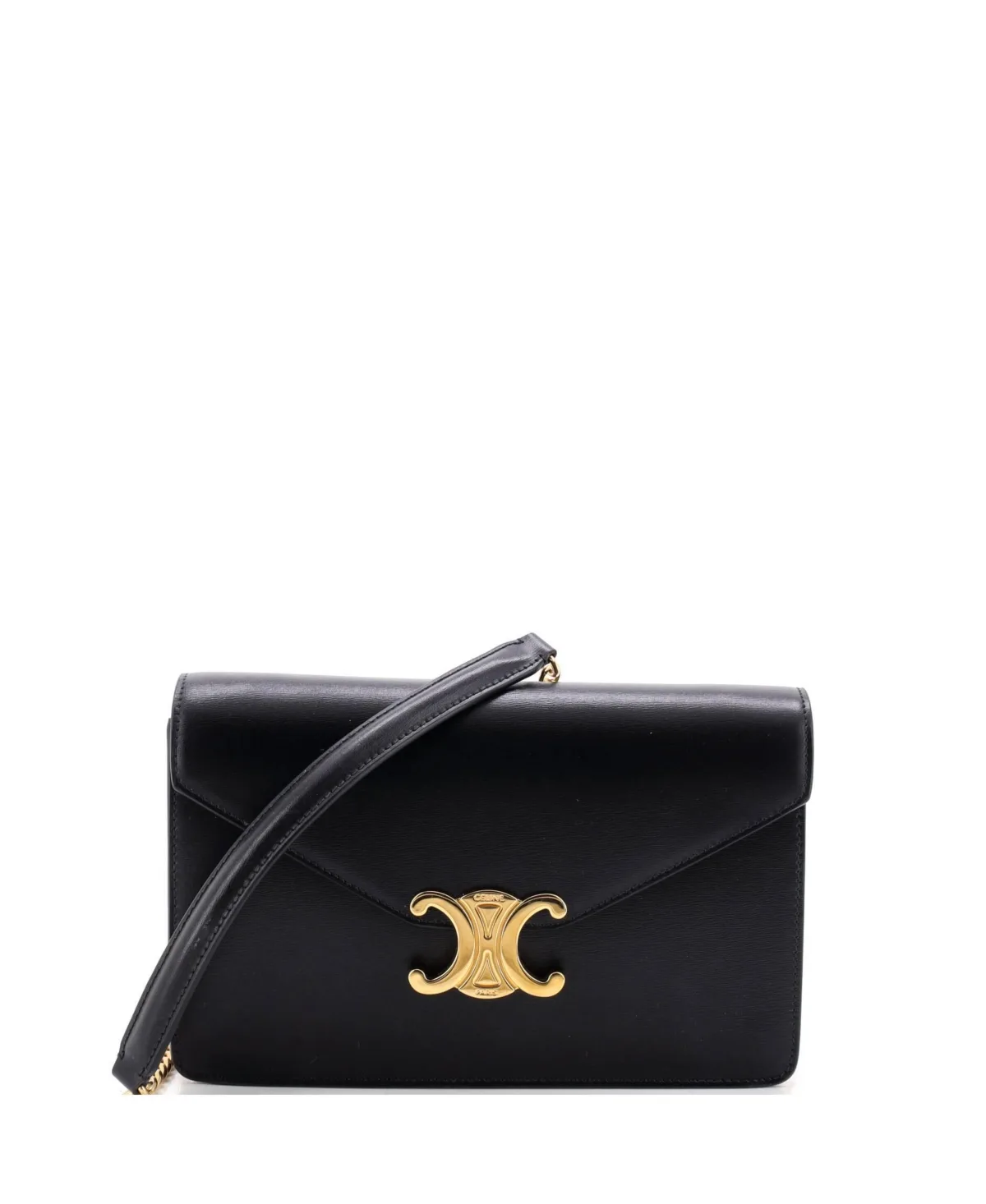 Pre-Owned Margo Triomphe Leather Crossbody Wallet on Chain by Celine
