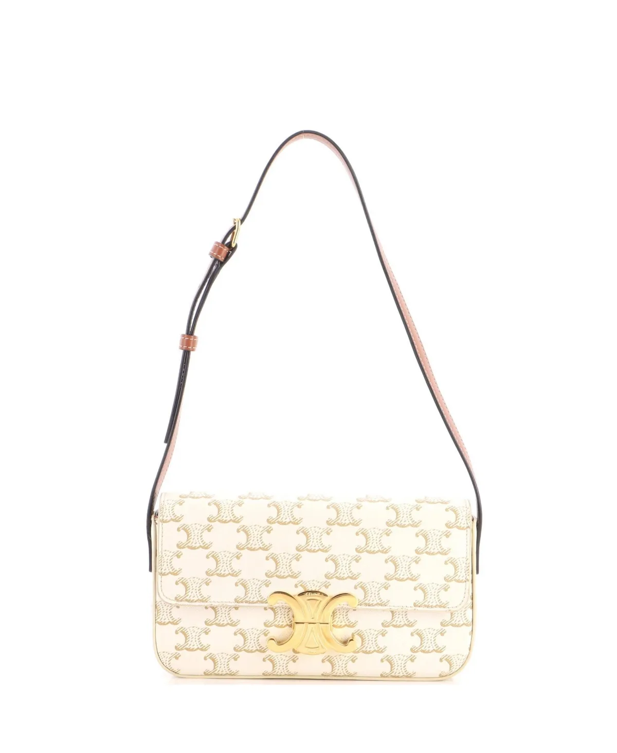 Pre-Owned Triomphe East-West Shoulder Bag Triomphe Coated Canvas by Celine