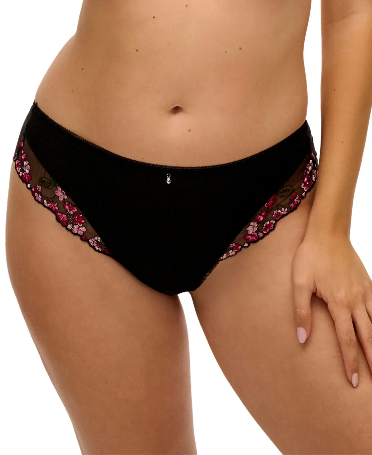 Eliyse Lace Floral-Embroidered Thong