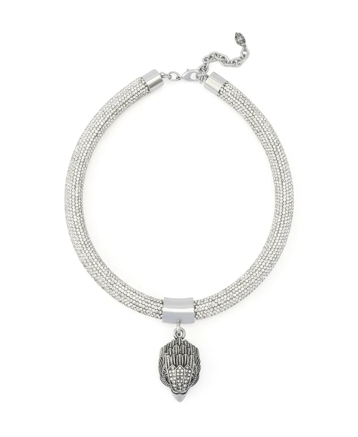 Robert Lee Morris Soho Silver-Tone Glass Crystal Rope Collar Signature Eagle Necklace by Kurt Geiger