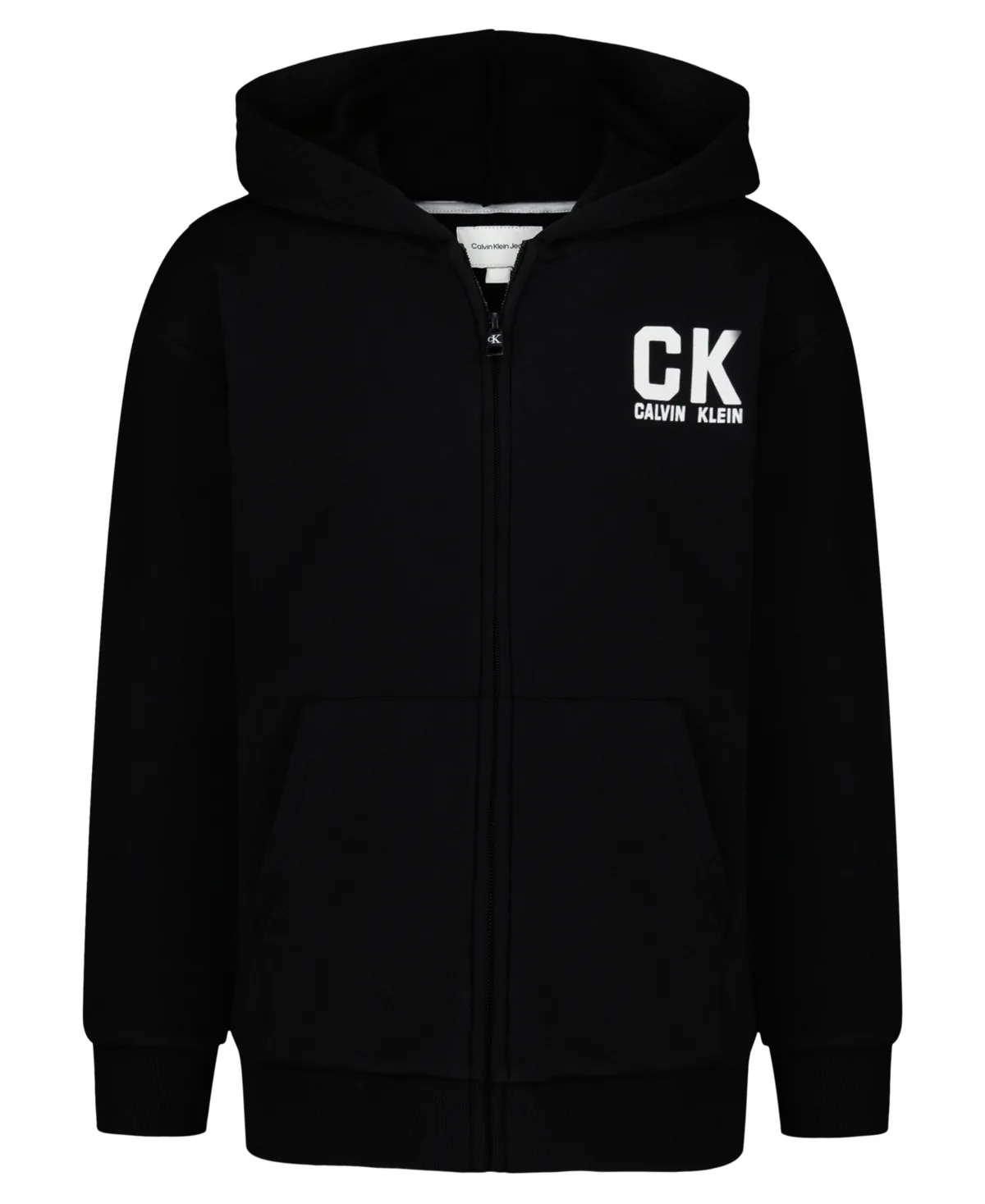 Screenprinted Graphic Fleece Full-Zip Hoodie by Calvin Klein