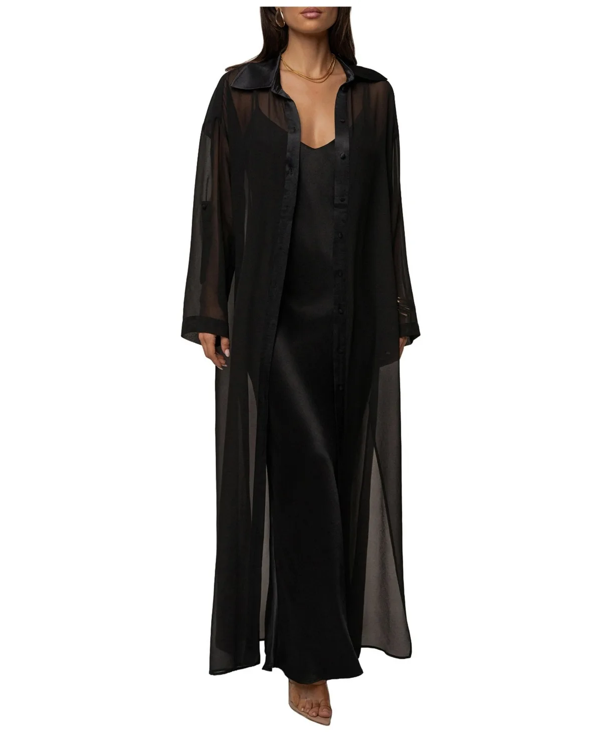 Ocean Breeze Sheer Chiffon Maxi-Length Dress by Jluxlabel