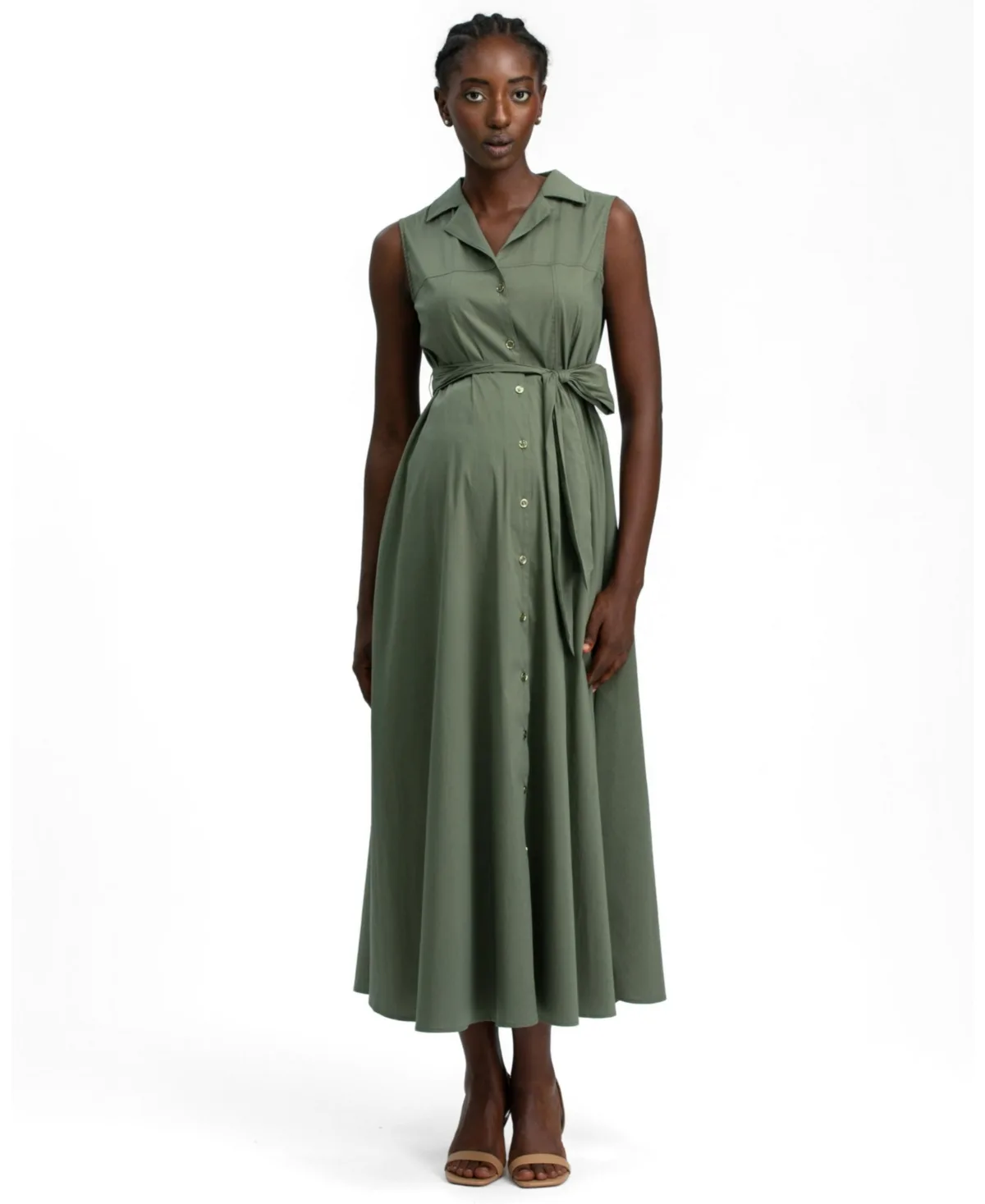 Alba Sleeveless Shirt Dress by Pietro Brunelli Maternity