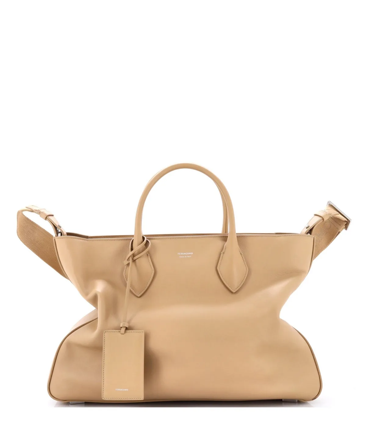 Pre-Owned Large Star Convertible Top Handle Bag Leather by Salvatore Ferragamo