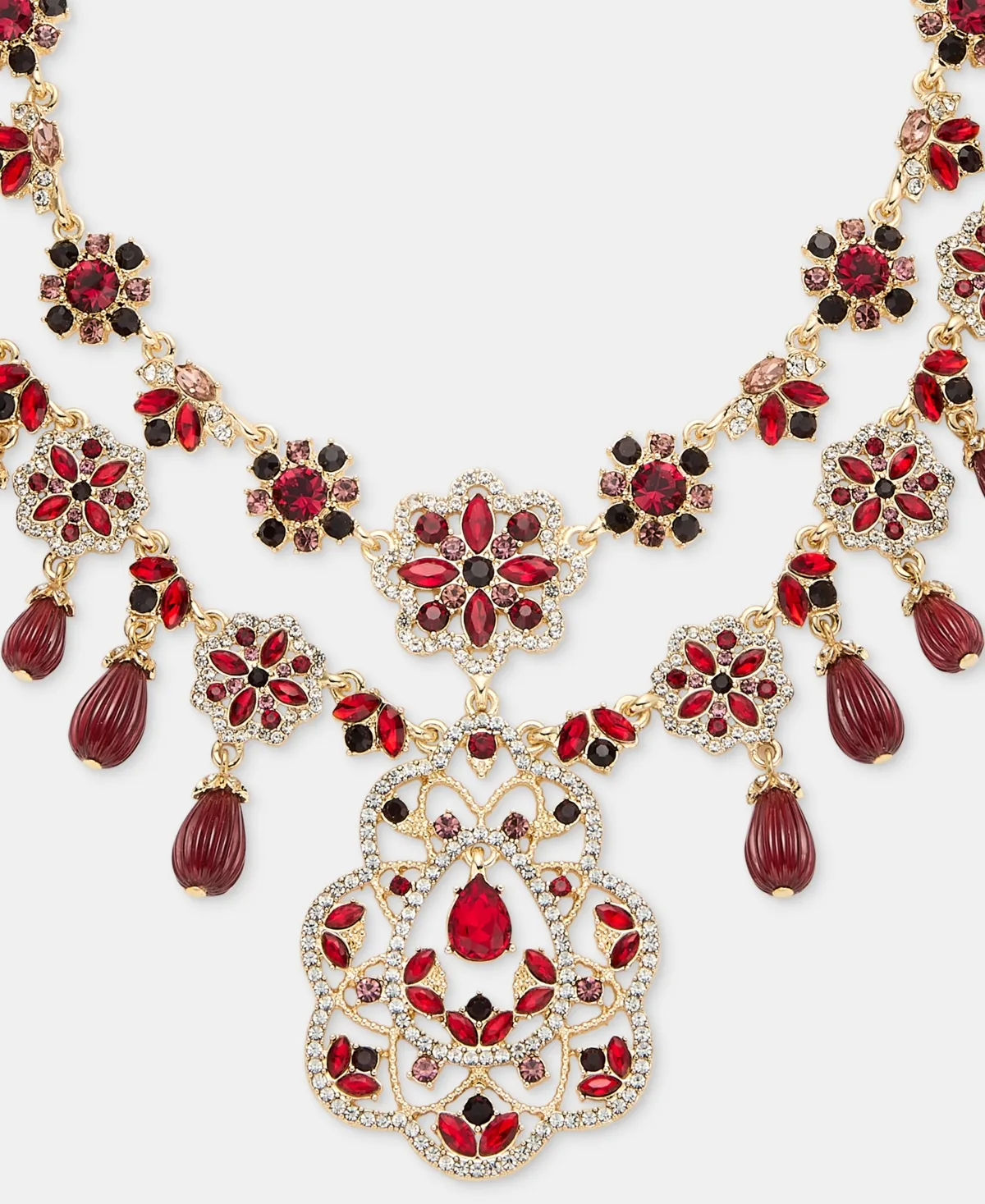 Gold-Tone Crystal Multi-Strand Statement Necklace, 16-18" by Marchesa
