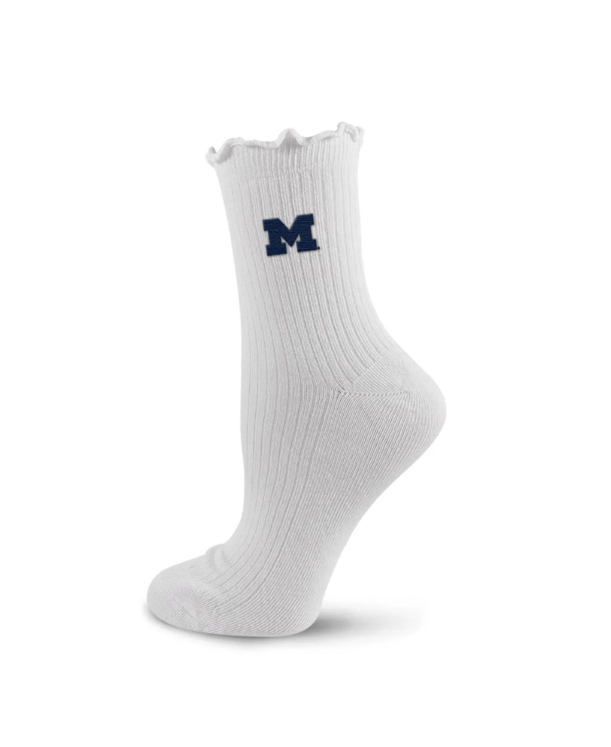 Michigan Wolverines Compression Quarter Lettuce-Edge Socks by Pro Compression