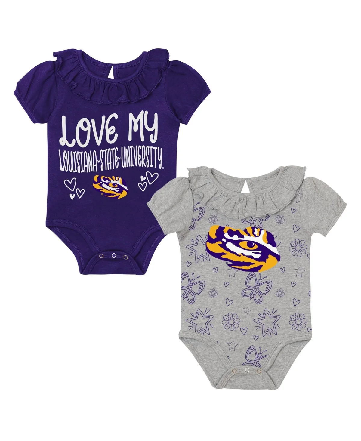 Lsu Tigers Playtime Ruffle Bodysuits, 2-Piece Set by Outerstuff