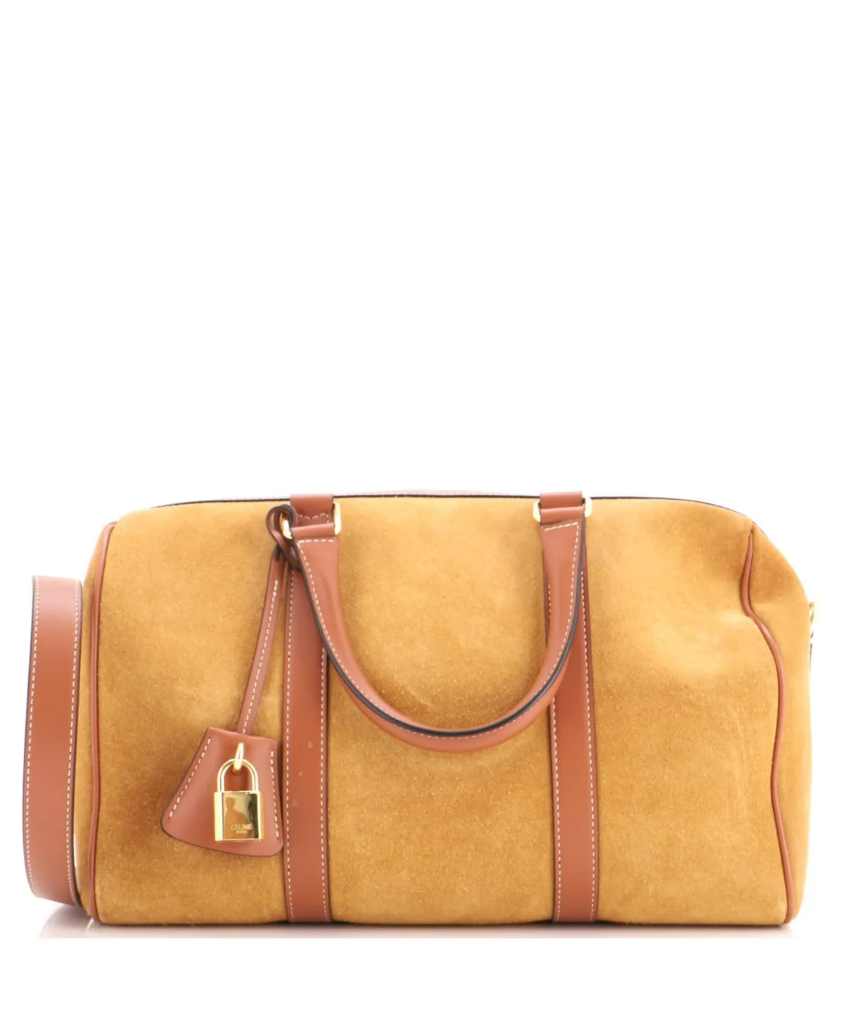 Pre-Owned Celine Large Convertible Boston Bag Suede and Leather by Celine