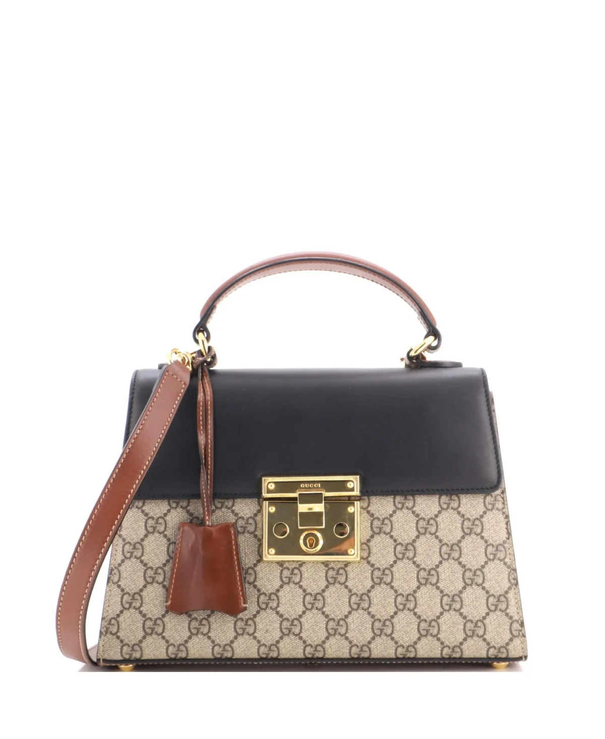 Pre-Owned Gucci Small Padlock Top Handle Bag Gg Coated Canvas and Leather by Gucci