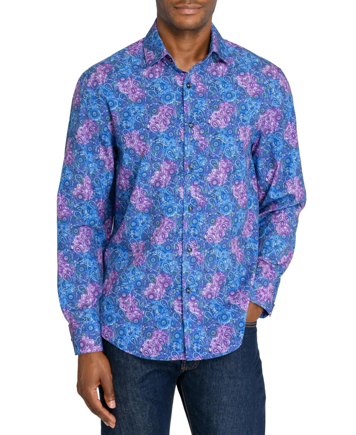 Regular Fit Paisley Performance Long Sleeve Shirt by Society of Threads