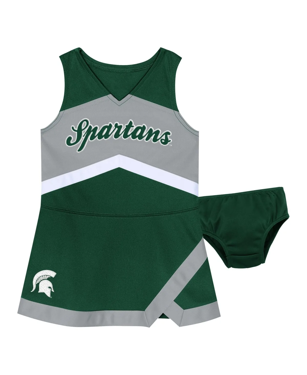 Michigan State Spartans Cheer Captain V-Neck Dress and Bloomers, 2-Piece Set by Outerstuff