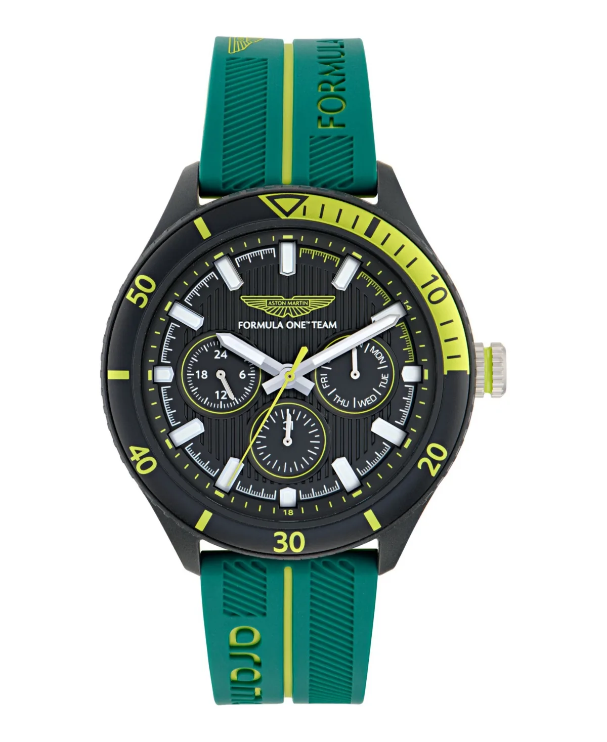 Aston Martin F1 Pit Multi-Function Quartz Green Silicone Watch 46mm by Aston Martin F1