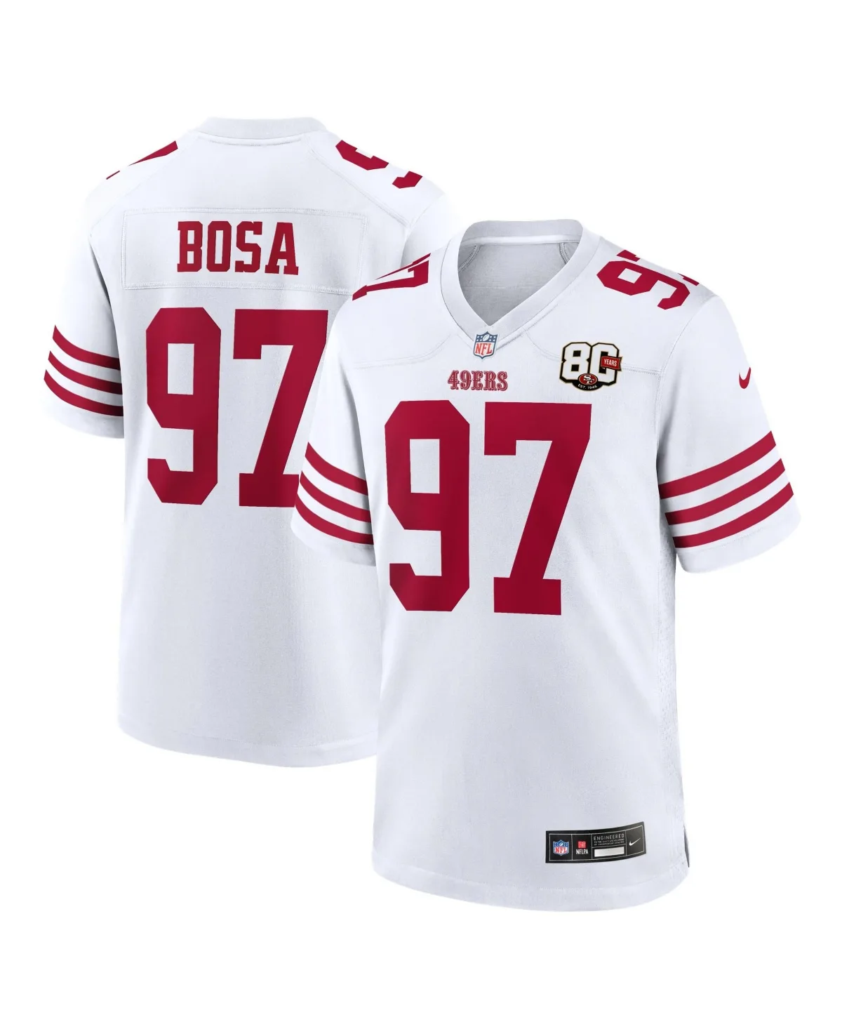 Nick Bosa San Francisco 49ers 80th Anniversary Game Jersey by Nike