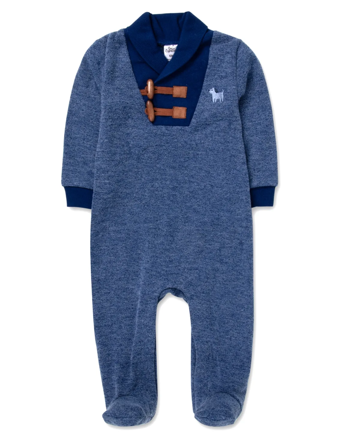 Rib Shawl Collar Hacci Footie by Baby Essentials
