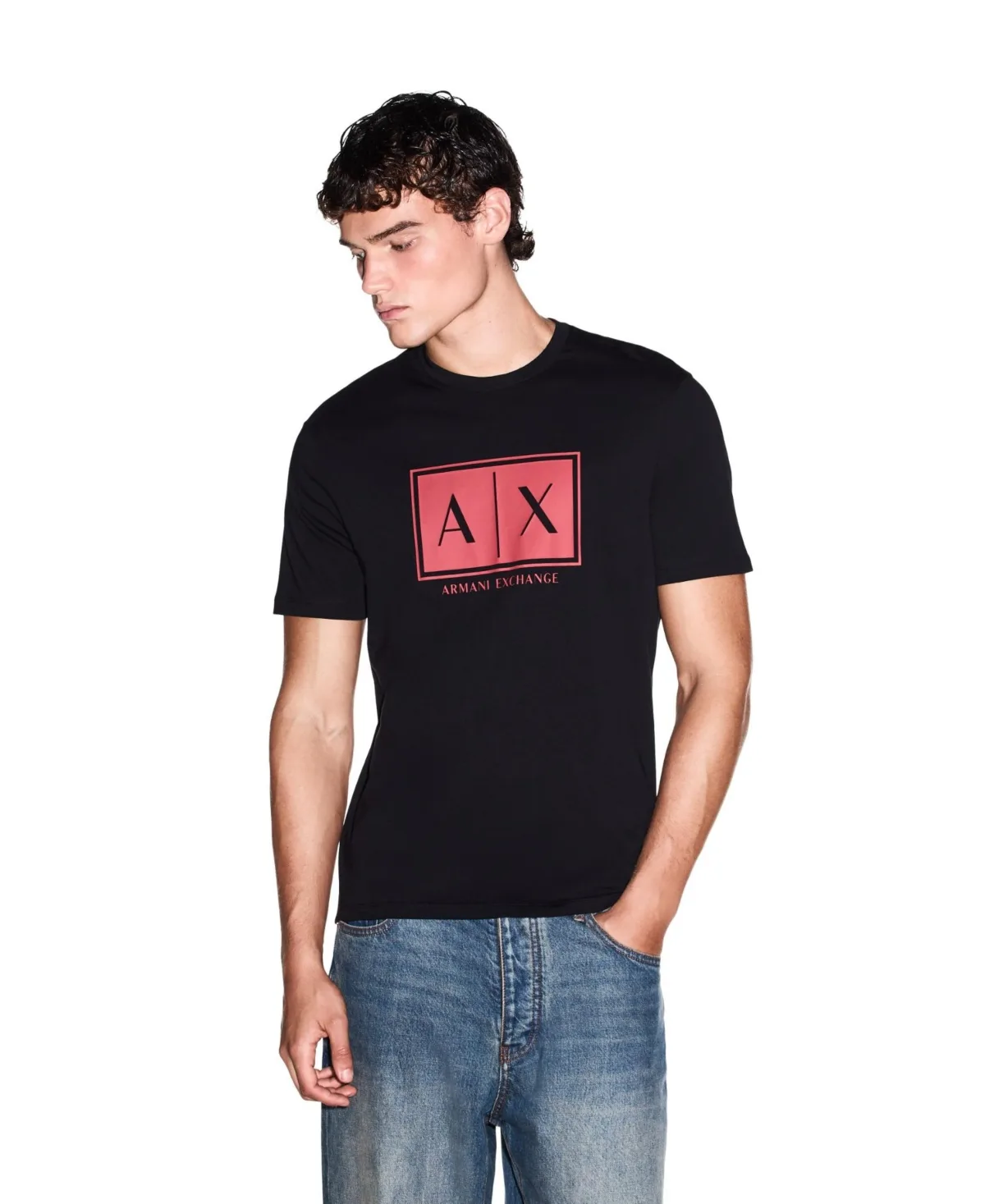 A - x Armani Exchange Box Logo T-Shirt by Armani