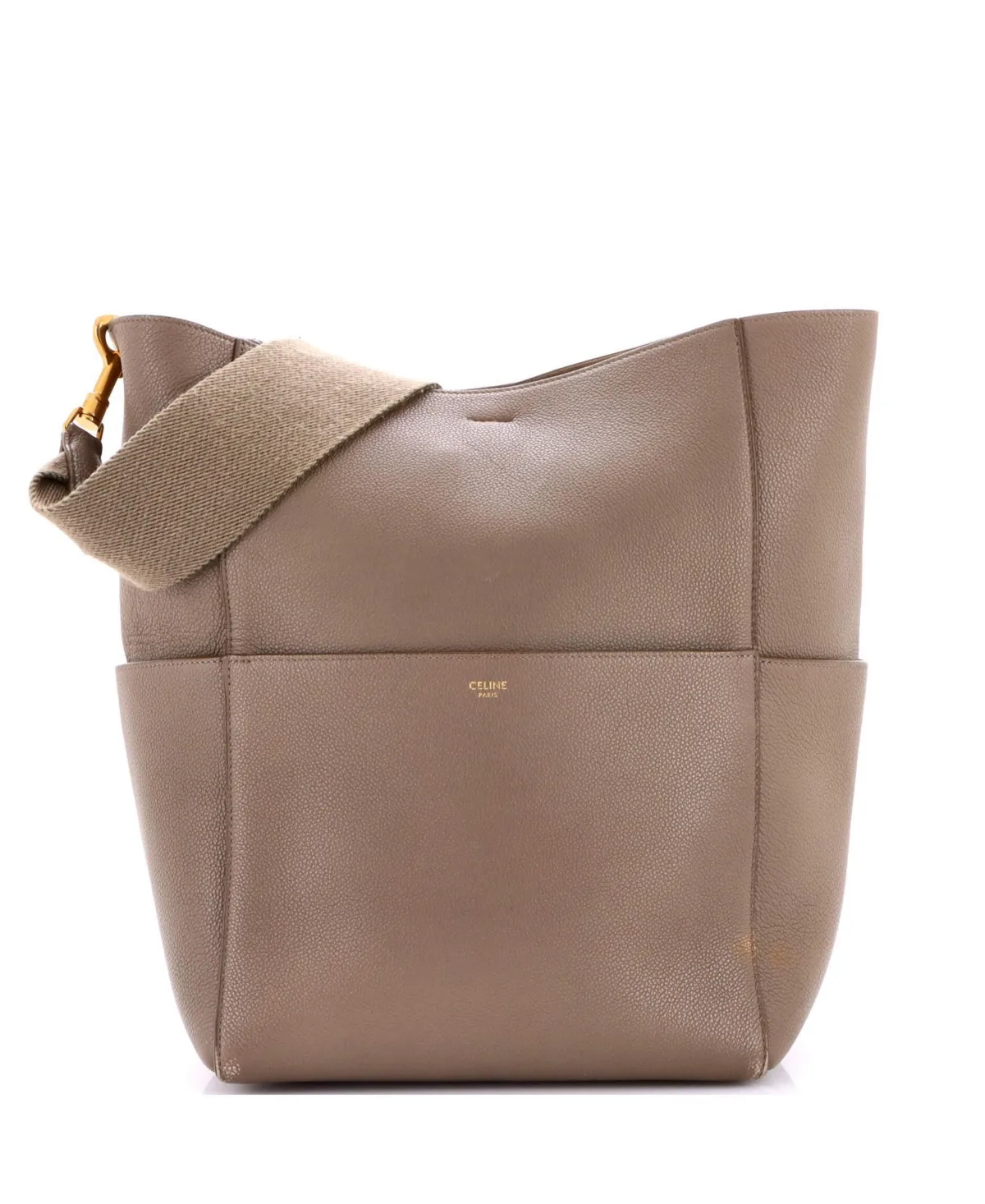 Pre-Owned Large Sangle Seau Bag Calfskin by Celine