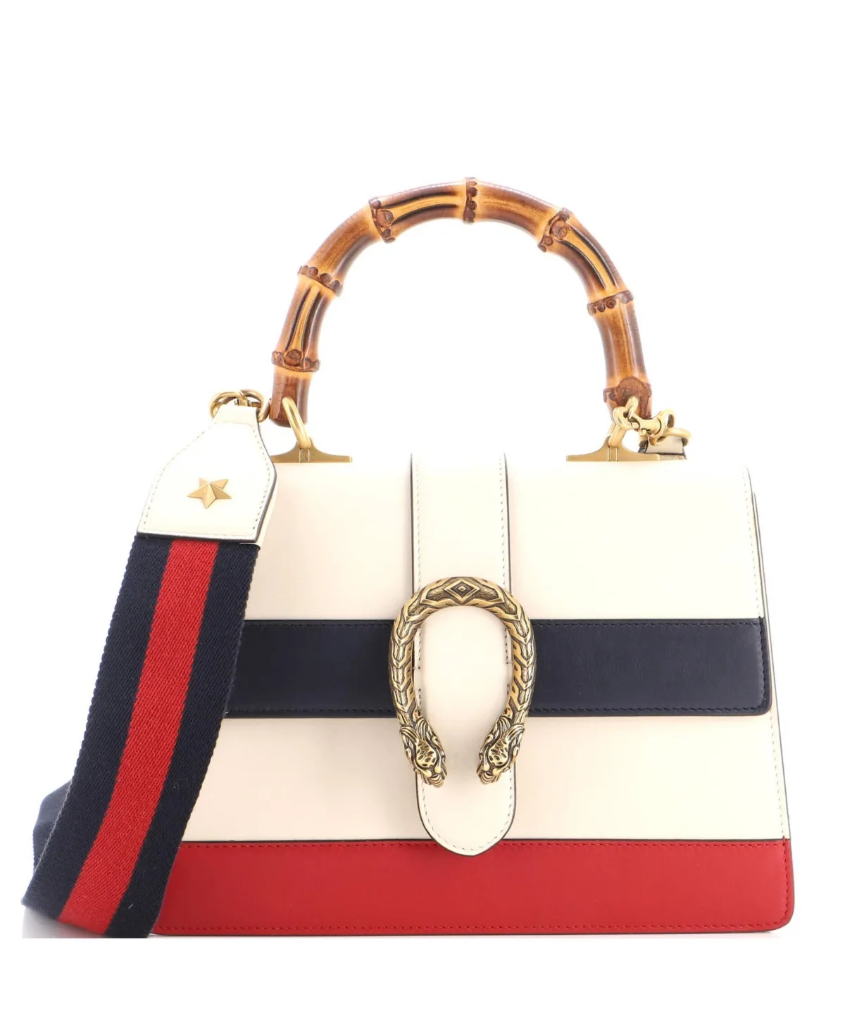 Pre-Owned Medium Dionysus Bamboo Top Handle Bag Colorblock Leather