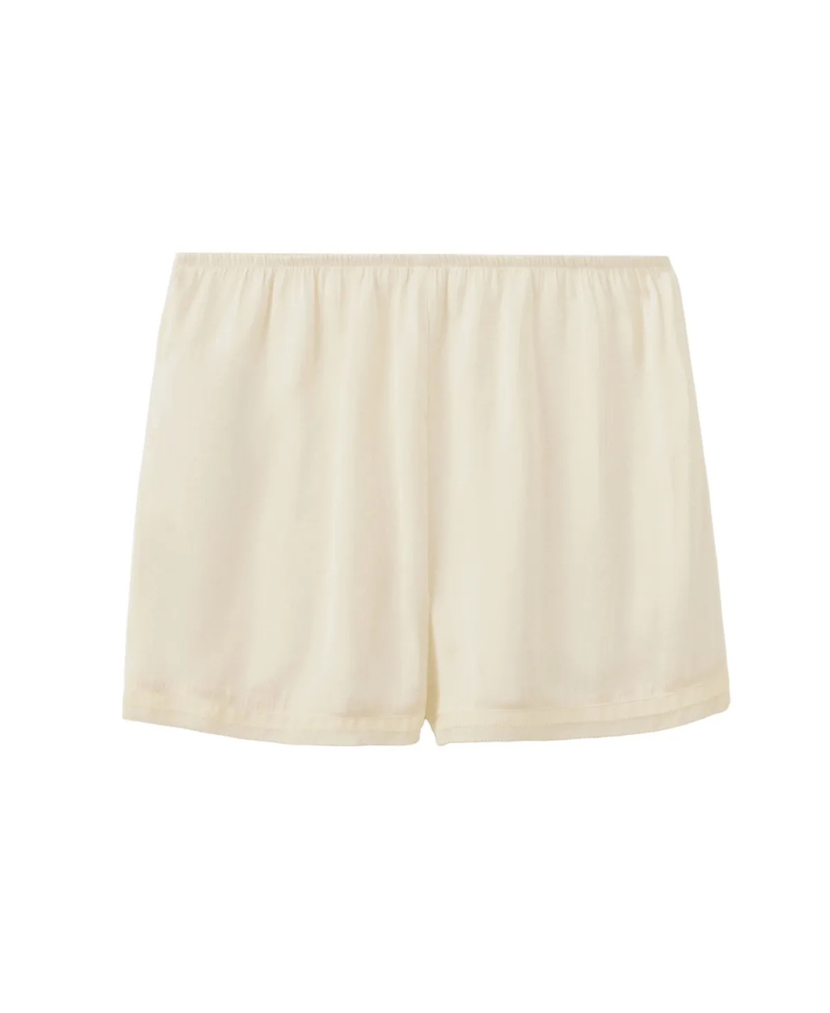 Satin Lace-Trimmed Elastic Waistband Shorts 2.75 Inseam Pajama by Mango